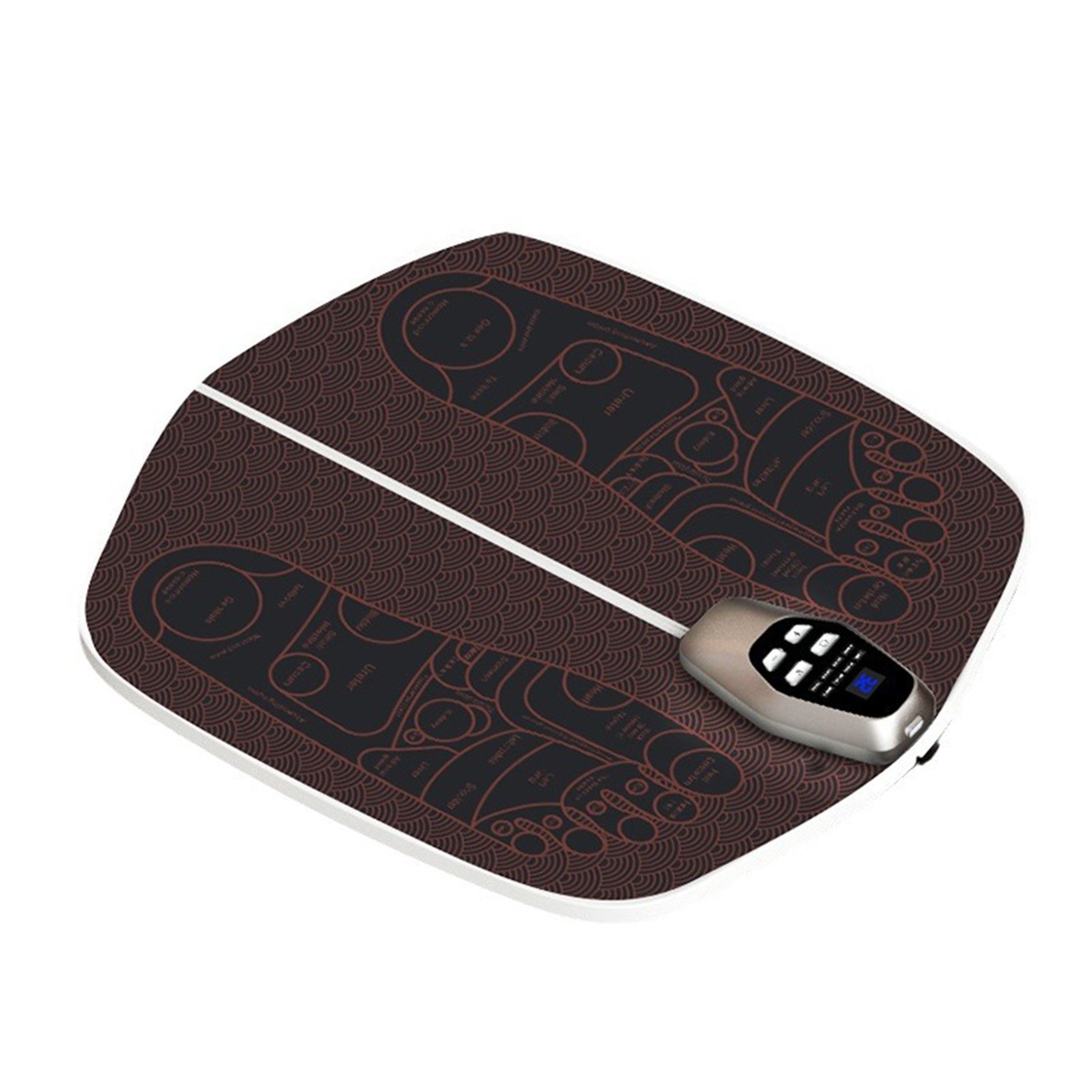 KINSI Fußmassagematte EMS Elektrische Fußmassagegerät - 8 Programme & 32 Intensitätsstufen, 8 Massagemodi, 32 Gänge für Tiefenentspannung