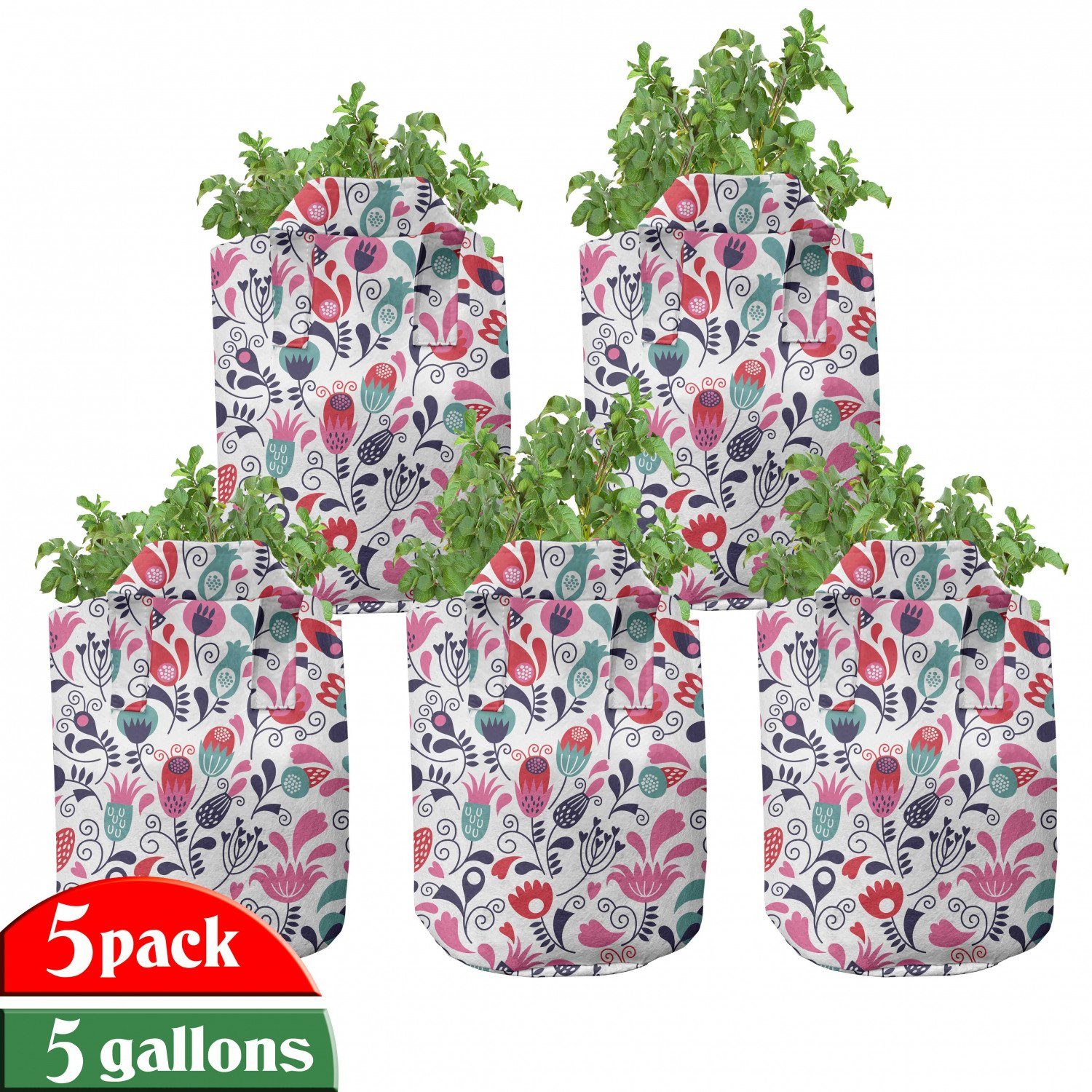 Aufwändige Pflanzkübel Abakuhaus mit hochleistungsfähig für Griffen Art Pflanzen, Stofftöpfe Strudel Blumen Tulip