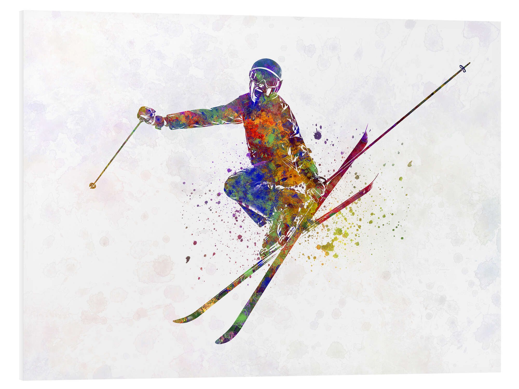 Posterlounge Forex-Bild nobelart, Skifahrerin I, Fitnessraum Illustration