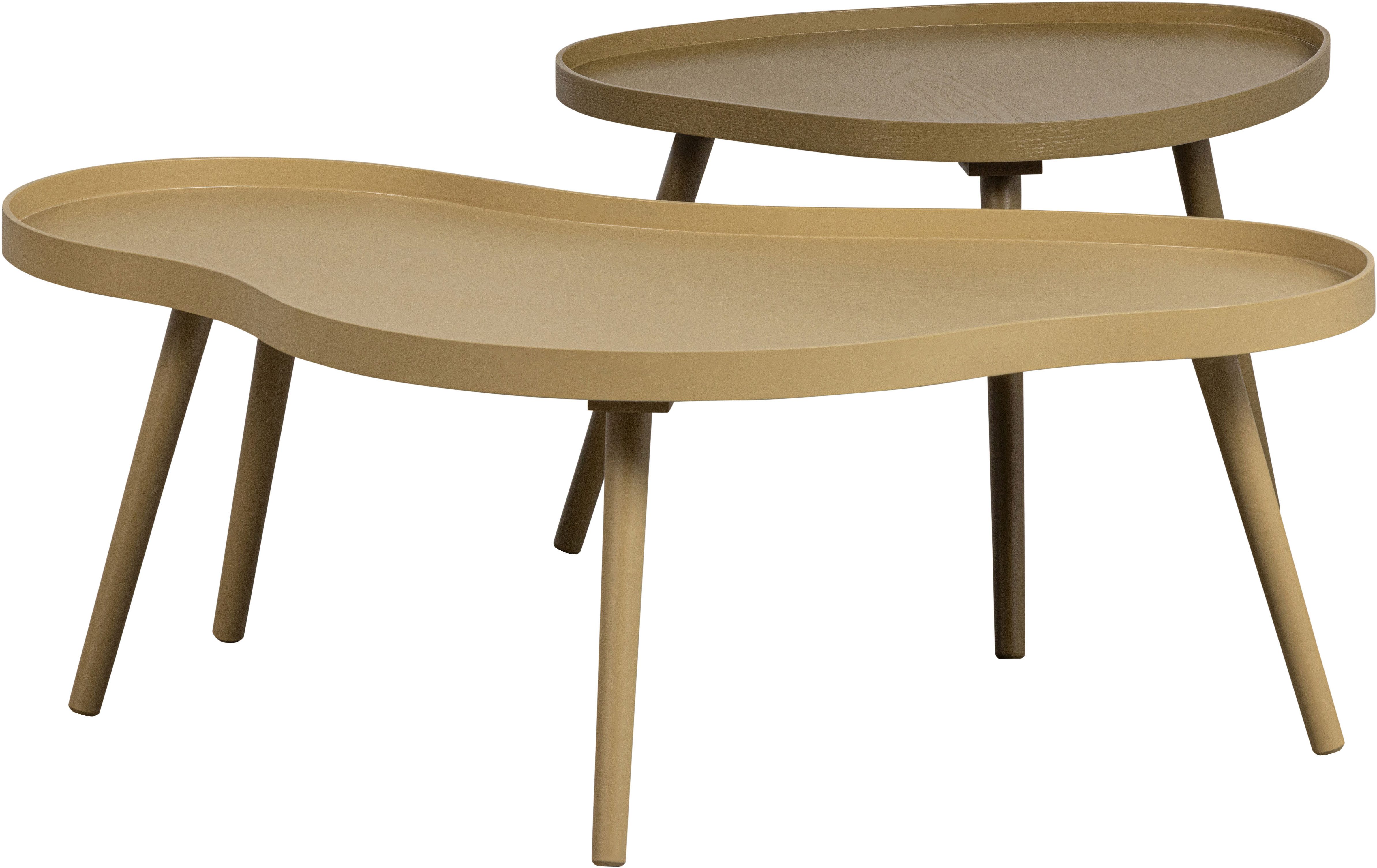 WOOOD Beistelltisch Mae aus MDF und Kiefernholz mit umlaufender Randerhöhung 100x58x35 cm, Rand 2 cm hoch, Tragkraft 5 kg, Beine konisch von Ø3 auf Ø1,5 cm
