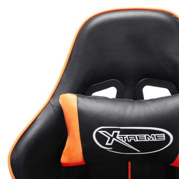 furnicato Gaming-Stuhl Schwarz und Orange Kunstleder