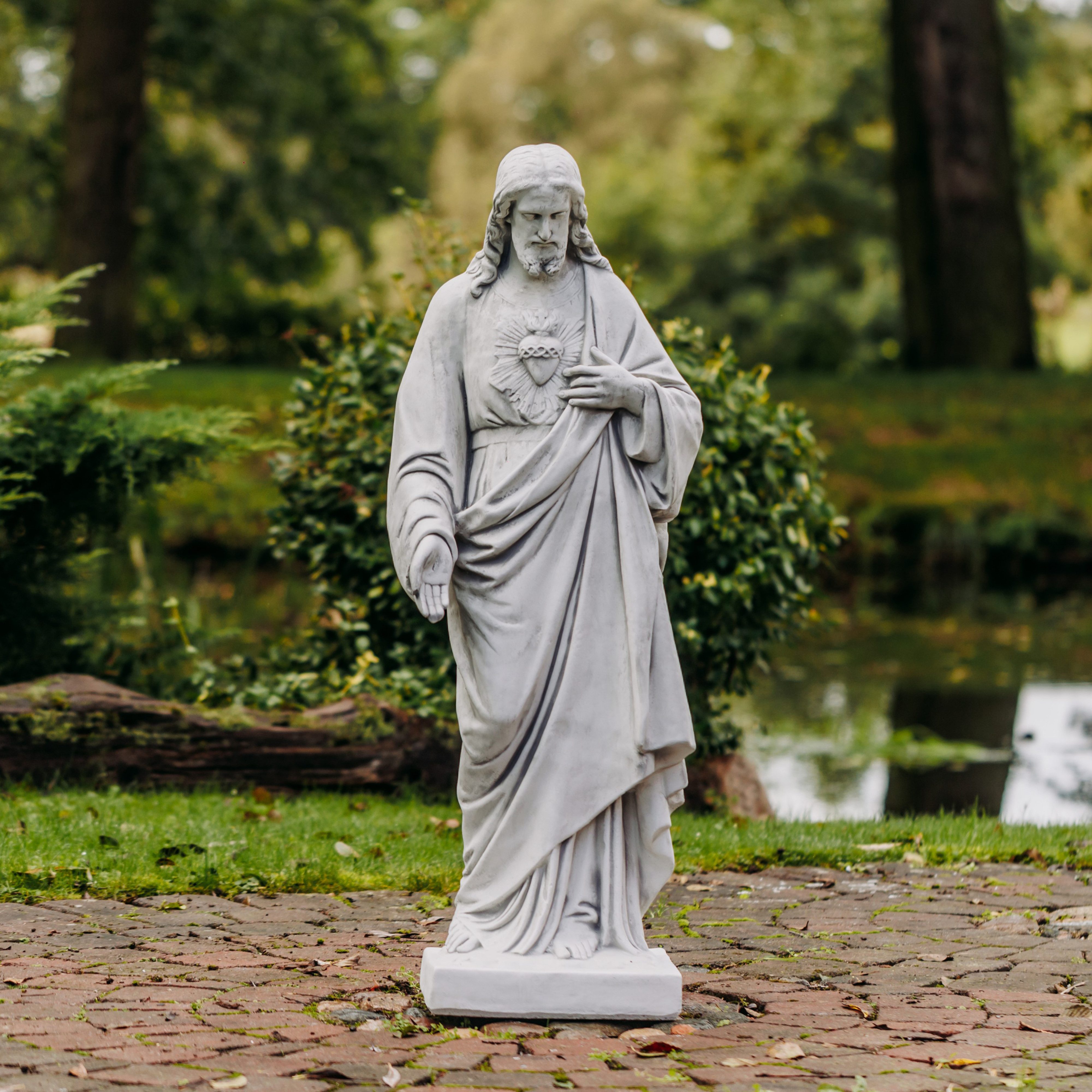 gartendekoparadies.de Gartenfigur Statue Jesus Christus, Steinfigur, H. 117 cm, 115 kg, Frostsicher
