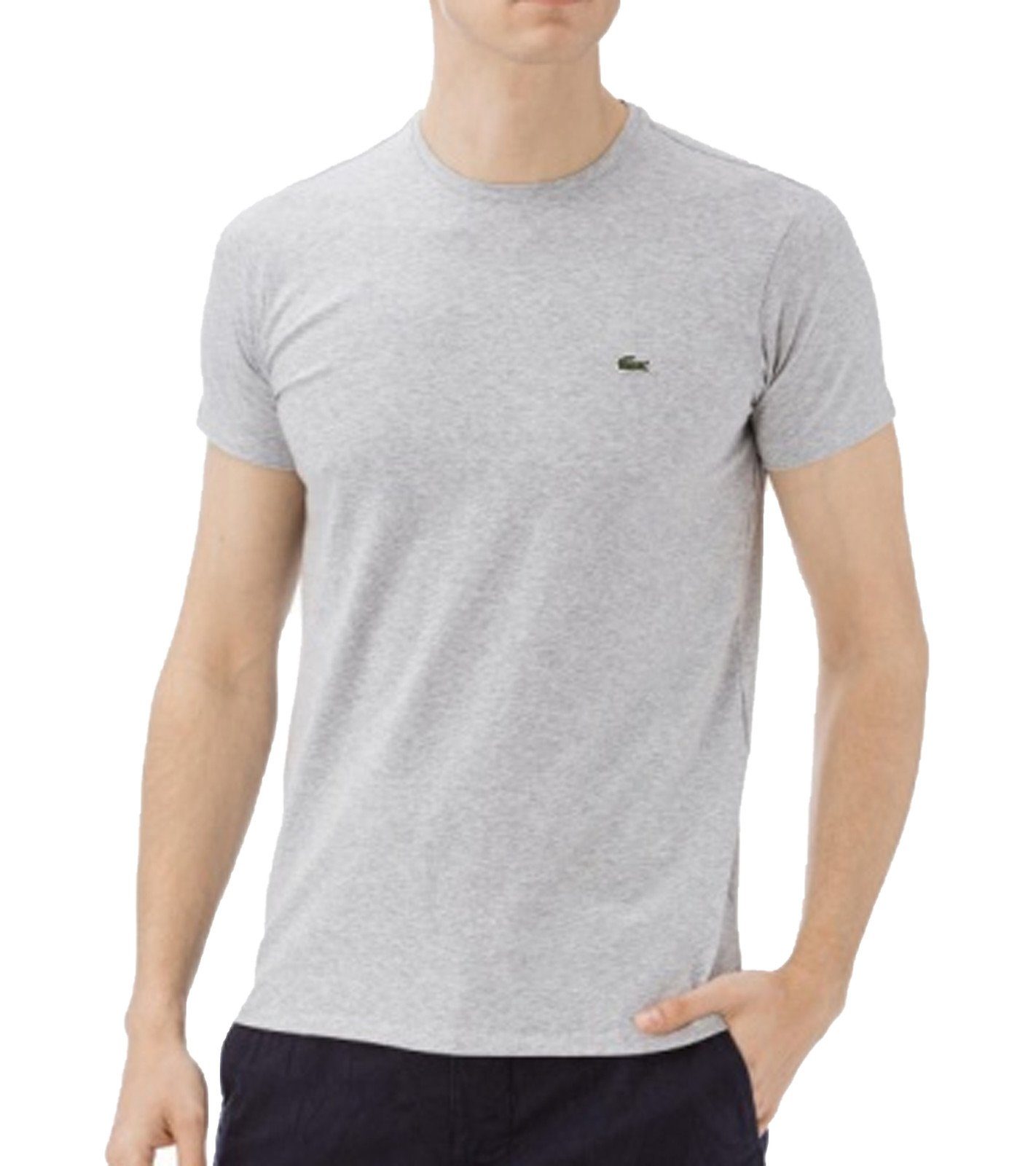 Lacoste Rundhalsshirt »LACOSTE Herren Freizeit T-Shirt Designer-Shirt  Rundhals-Shirt Hellgrau« online kaufen | OTTO