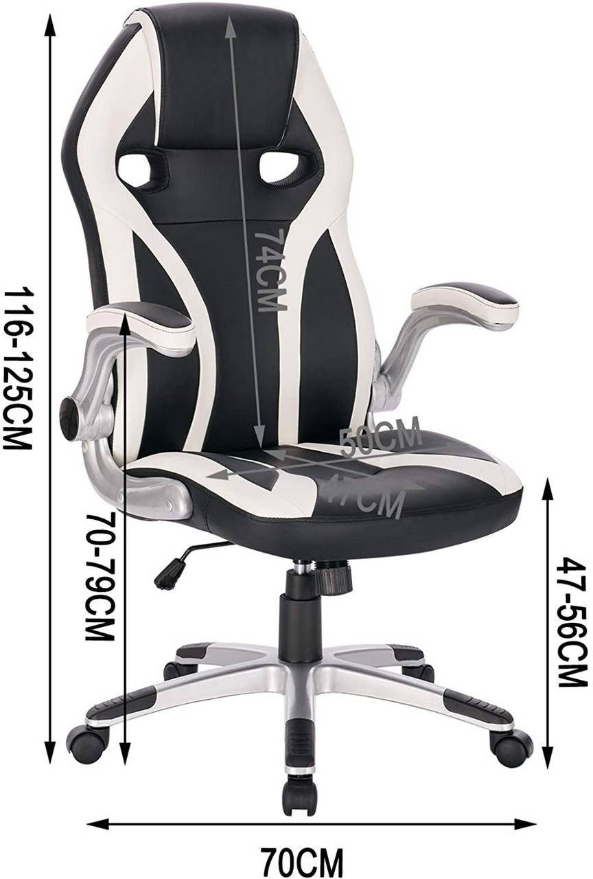 Woltu Gaming-Stuhl, Gamingstuhl Racing Stuhl Bürostuhl Chefsessel  Schreibtischstuhl Sportsitz, höhenverstellbar