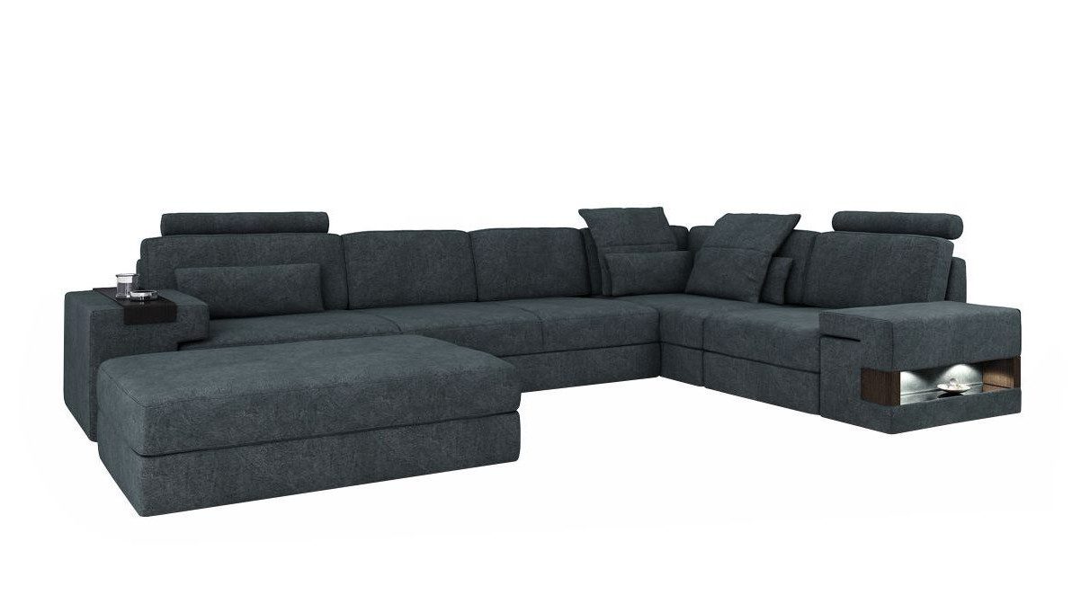 Xlmoebel Wohnlandschaft Elegante L-Form Sofa-Couch mit Hocker in hochwertiger Verarbeitung, 2 Teile, Hergestellt in Europa