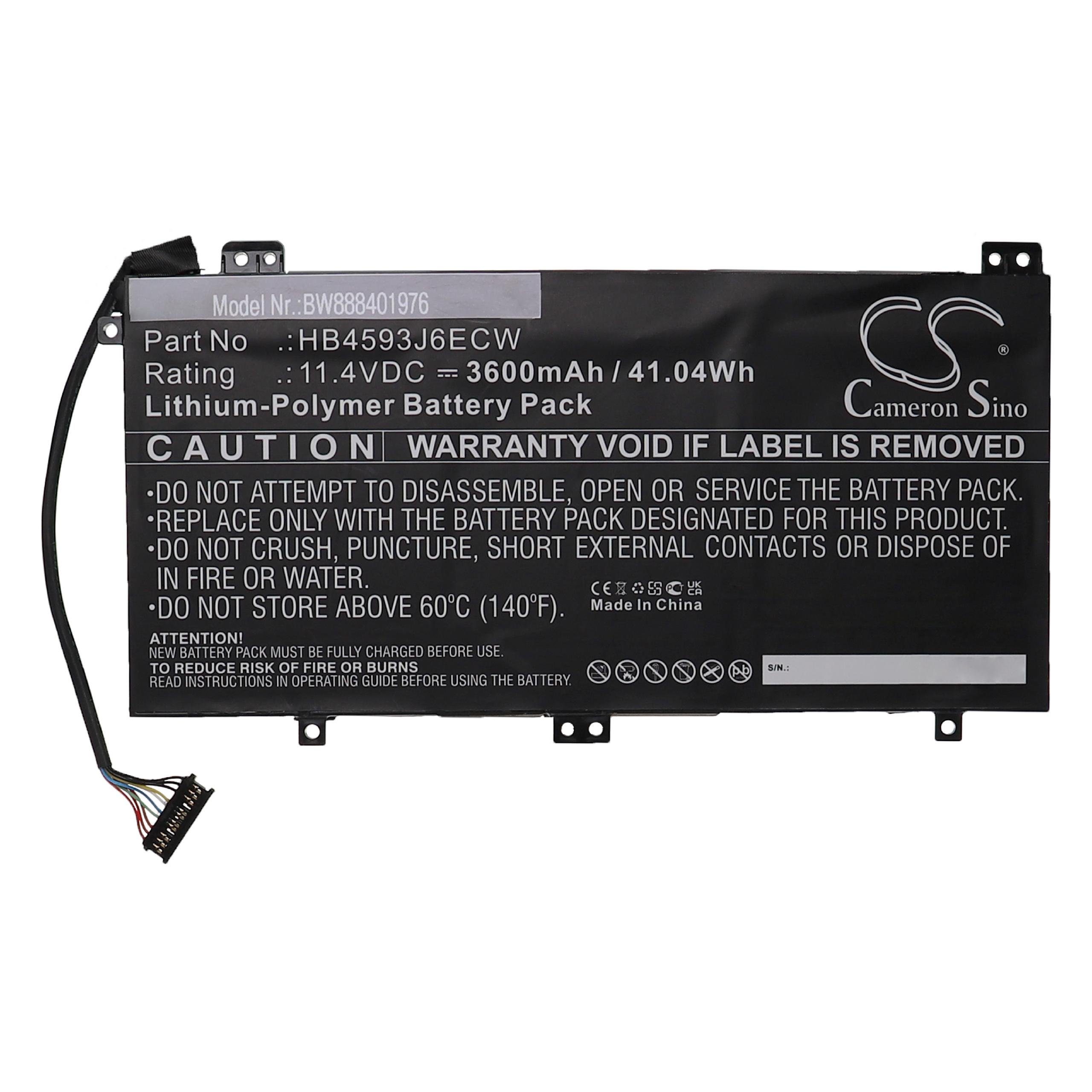 vhbw Ersatz für Huawei HB4593J6ECW-31, HB4593J6ECW für Laptop-Akku Li-Polymer 3600 mAh (11,4 V)