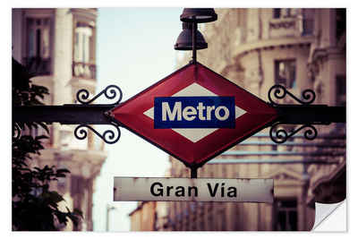 Posterlounge Wandfolie Editors Choice, Metroschild – Madrid, Fotografie