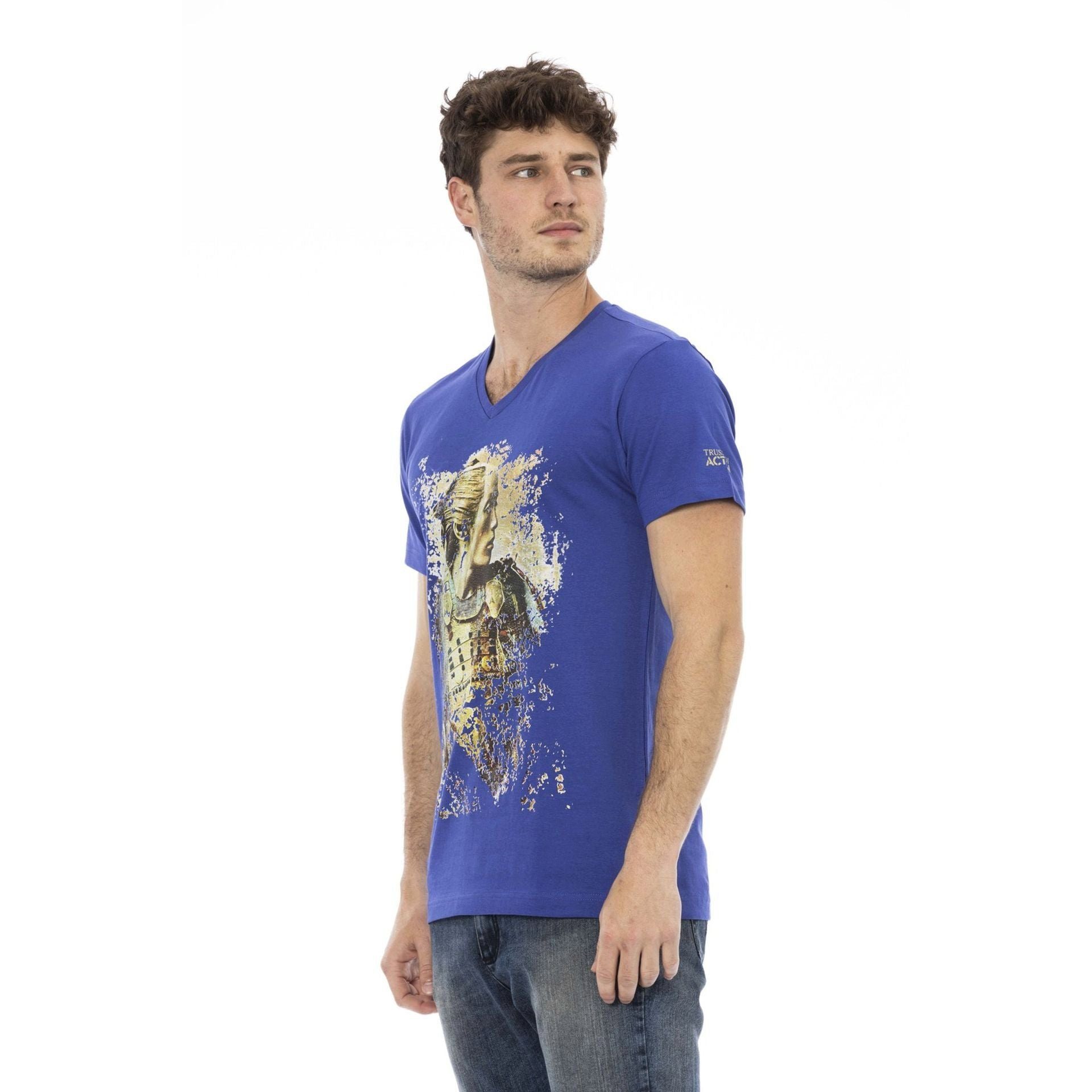 Trussardi T-Shirt Trussardi Action T-Shirts, verleiht eine durch zeichnet Es Logo-Muster aus, aber subtile, stilvolle Blau Note sich das das