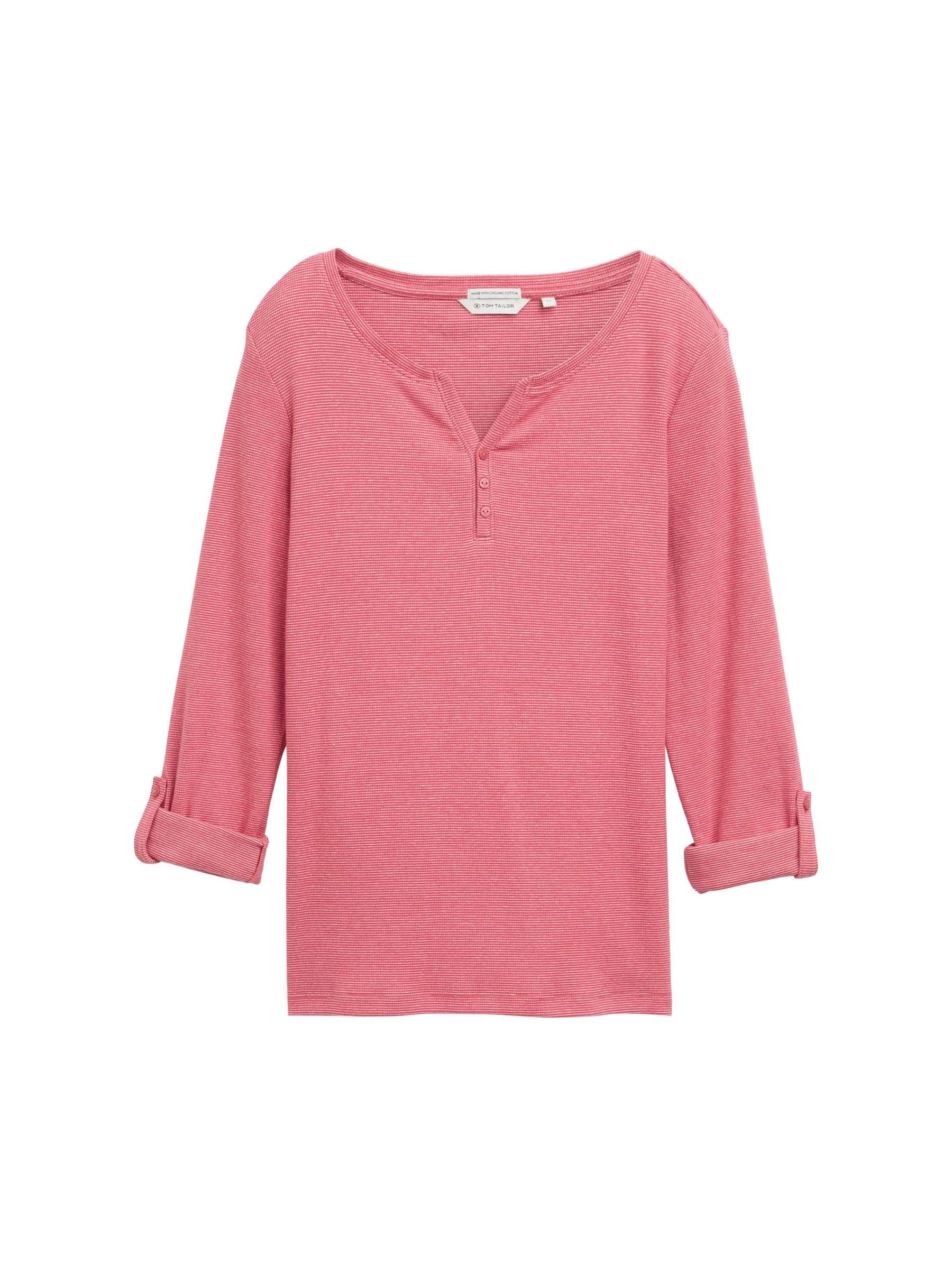 TOM TAILOR T-Shirt Gestreiftes Langarm mit Henley T-Shirt stripe henley günstig online kaufen