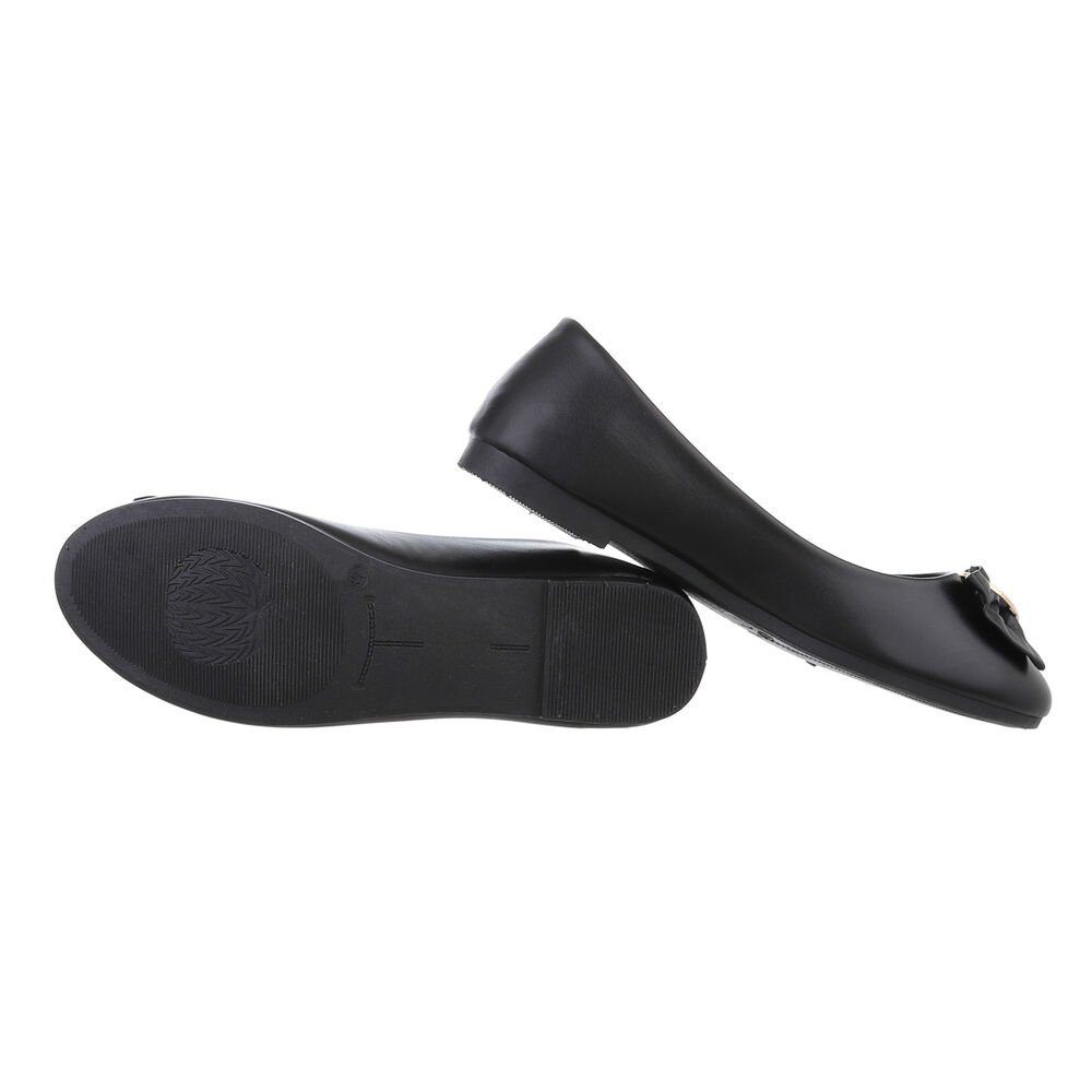 Ital-Design Damen Freizeit Ballerina (85894220) Blockabsatz Klassische Ballerinas in Schwarz