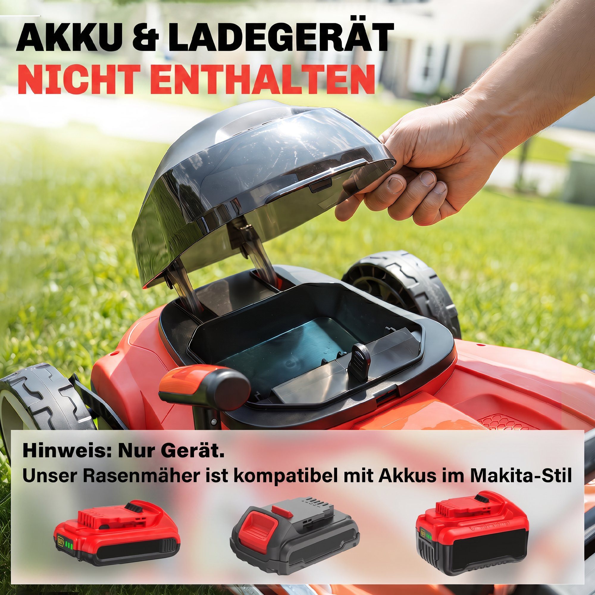 Outsunny Elektrorasenmäher Elektrischer Sichelmäher mit abnehmbar Griffe, Mäher NUR Werkzeug, 40 cm Schnittbreite, (Elektrischer Sichelmäher, Elektro Rasenmäher – Bild 4 von 5