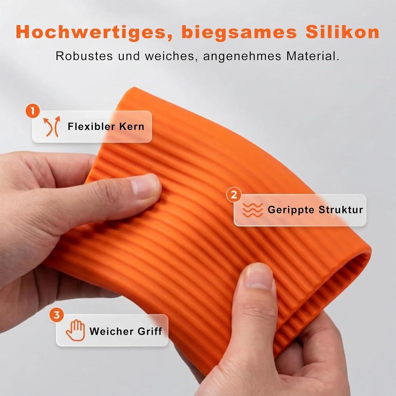 TUWENA Smartphone-Halterung Handy-Halterung, Rutschfester Mobilfunkhalte, Smartphone-Halterung, (Aluminiumkern, biegsam, faltbar, kratzschützend, universell kom – Bild 2 von 5