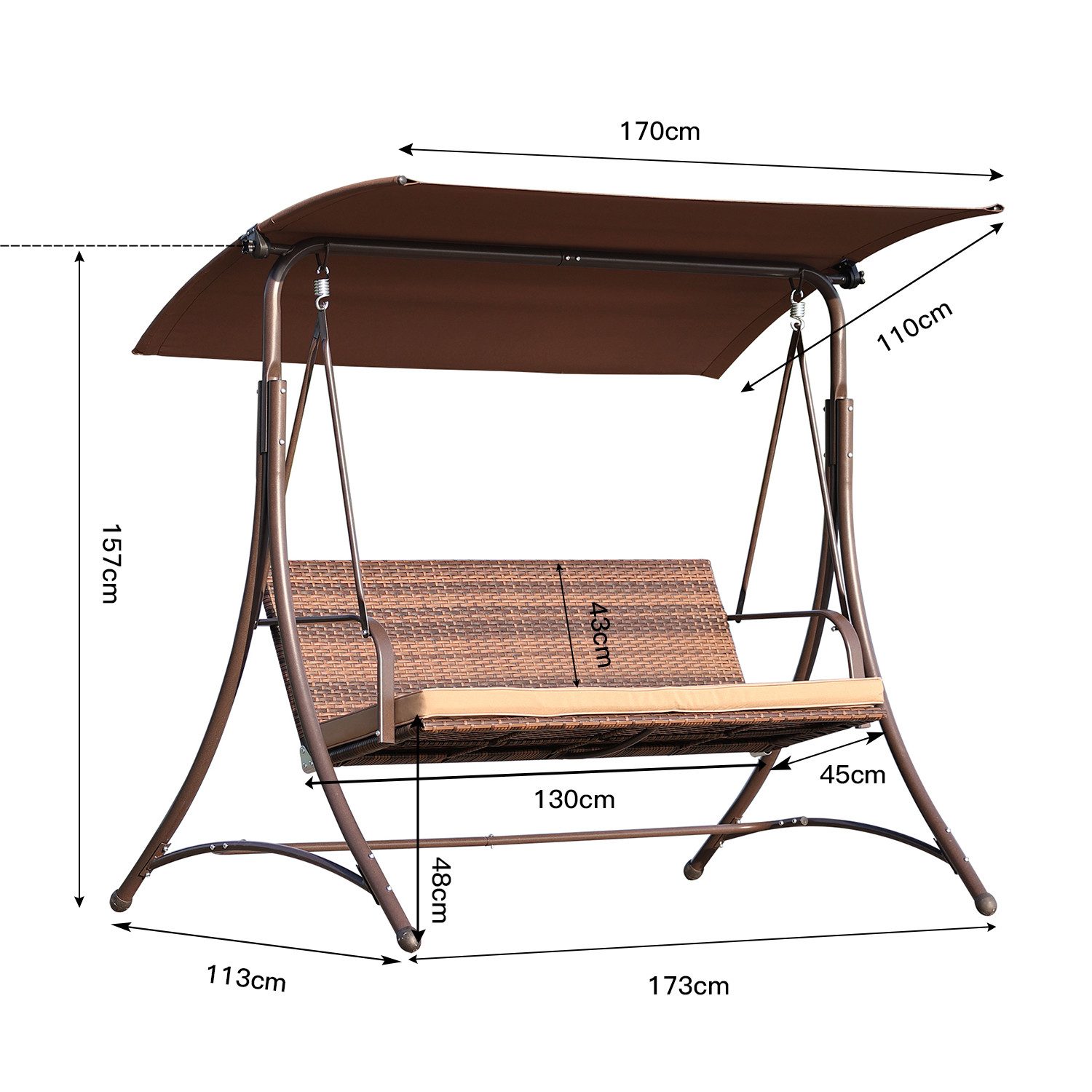 Angel Living Hollywoodschaukel Gartenschaukel Rattan 3 günstig online kaufen