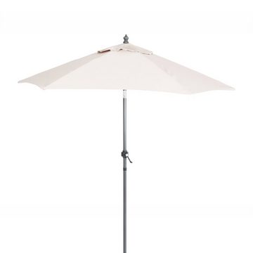 Spetebo Sonnenschirm Sonnenschirm 200 cm mit Knickgelenk - weiß, LxB: 225,00x200,00 cm, Sonnenschutz Schirm mit Knickgelenk
