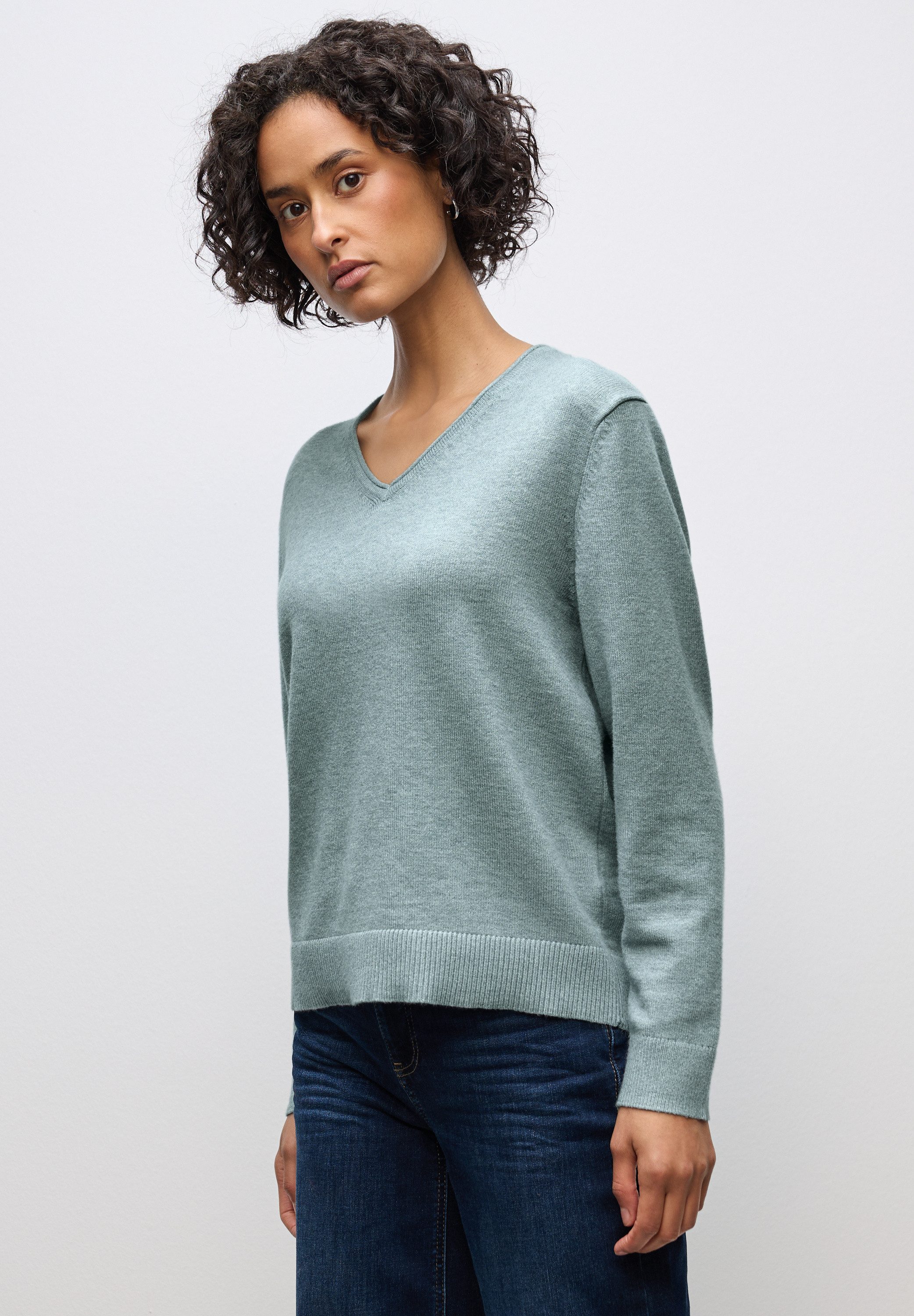 STREET ONE Strickpullover in Unifarbe günstig online kaufen