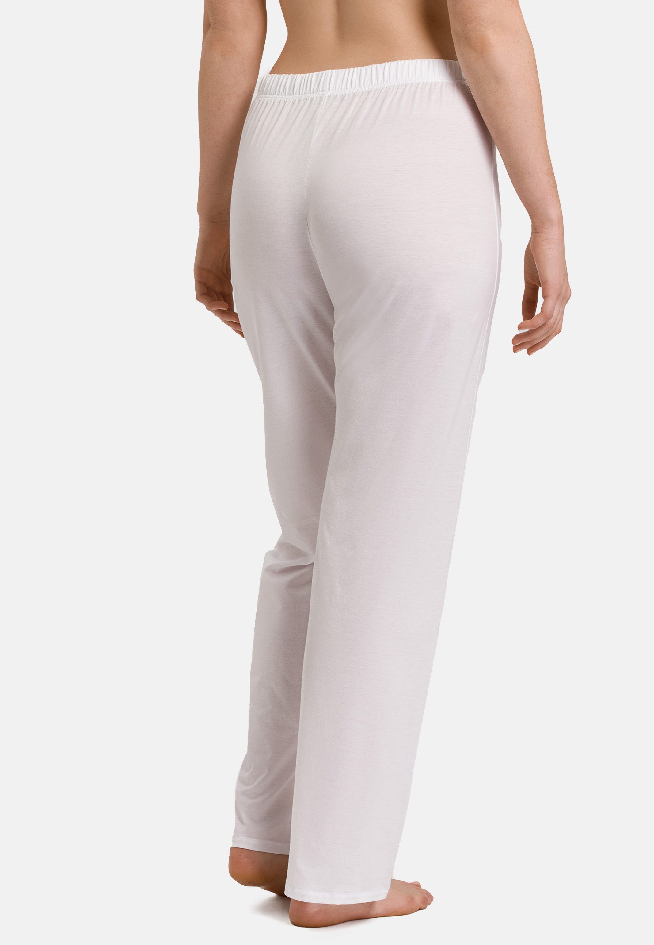 Hanro Schlafhose Cotton Deluxe (1-tlg) Pyama Hose - Baumwolle - Verdeckter Gummibund für angenehmen Komfort