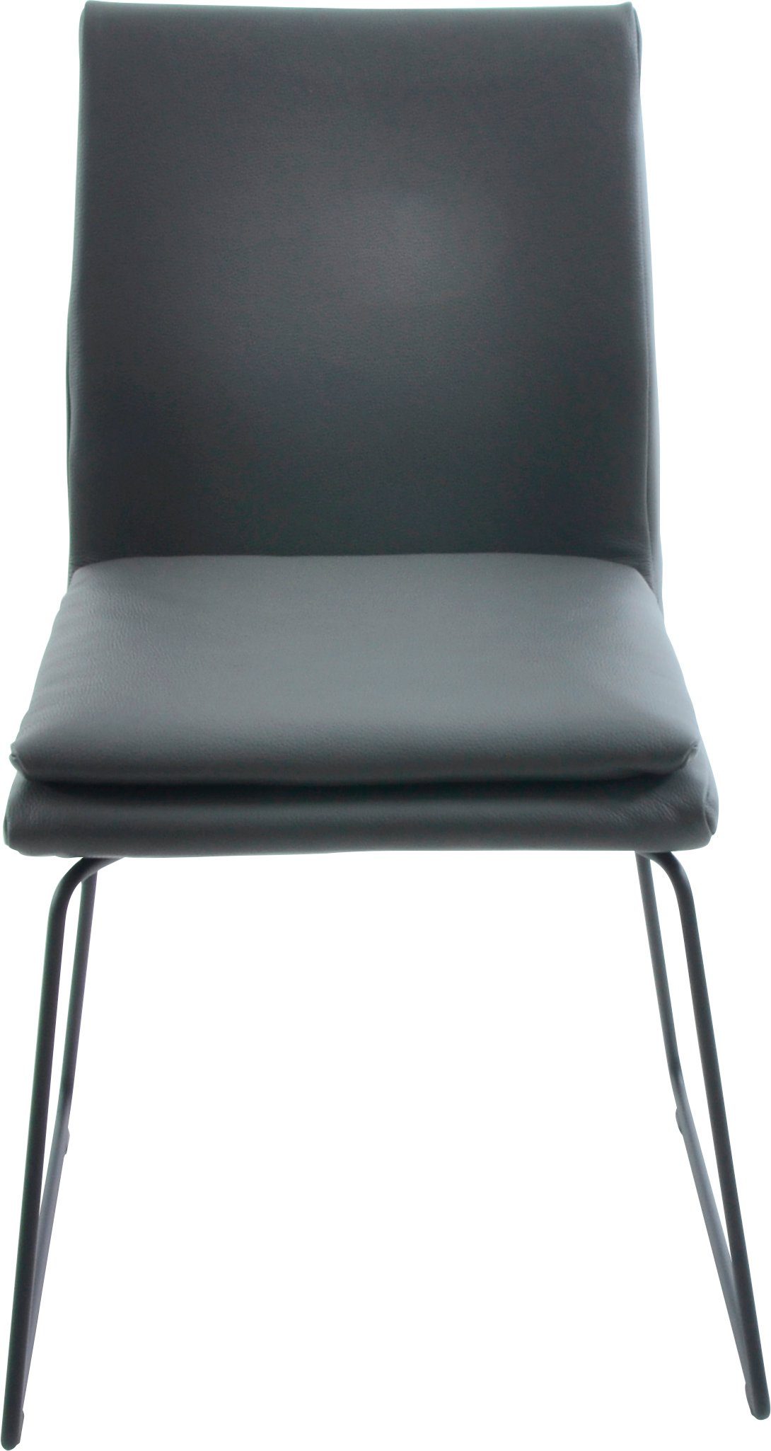 K+W Komfort in Sitzkissen mit Creso, Rundrohrkufe Metall Wohnen schwarz & Struktur zinn und Esszimmerstuhl