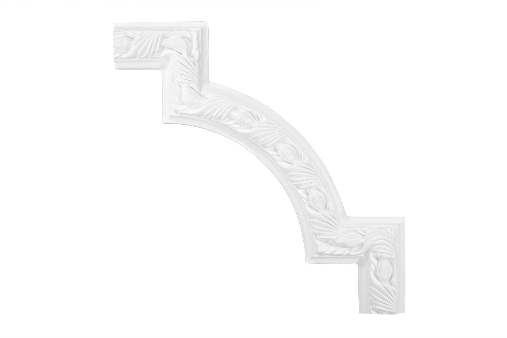 Grand Decor Stuckleiste M129-4, Wand- und Deckenumrandung aus PU - Segment als Ergänzung zur Flachleiste, hart & stoßfest, weiß - Spiegelrahmen M129-4 / 324x19mm