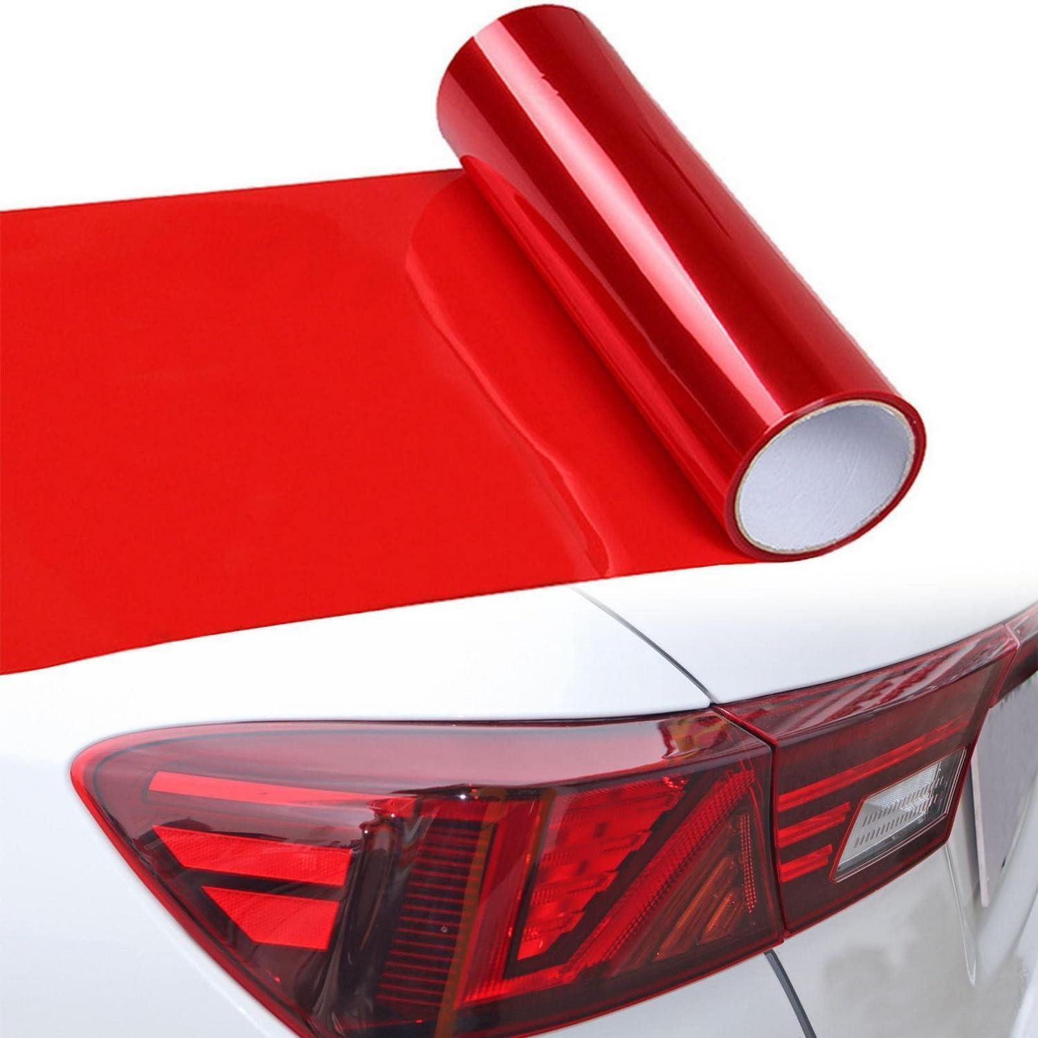 LuxusKollektion Schutzfolie Scheinwerfer Folie 120x30cm Auto Selbstklebend Rücklichter Rot