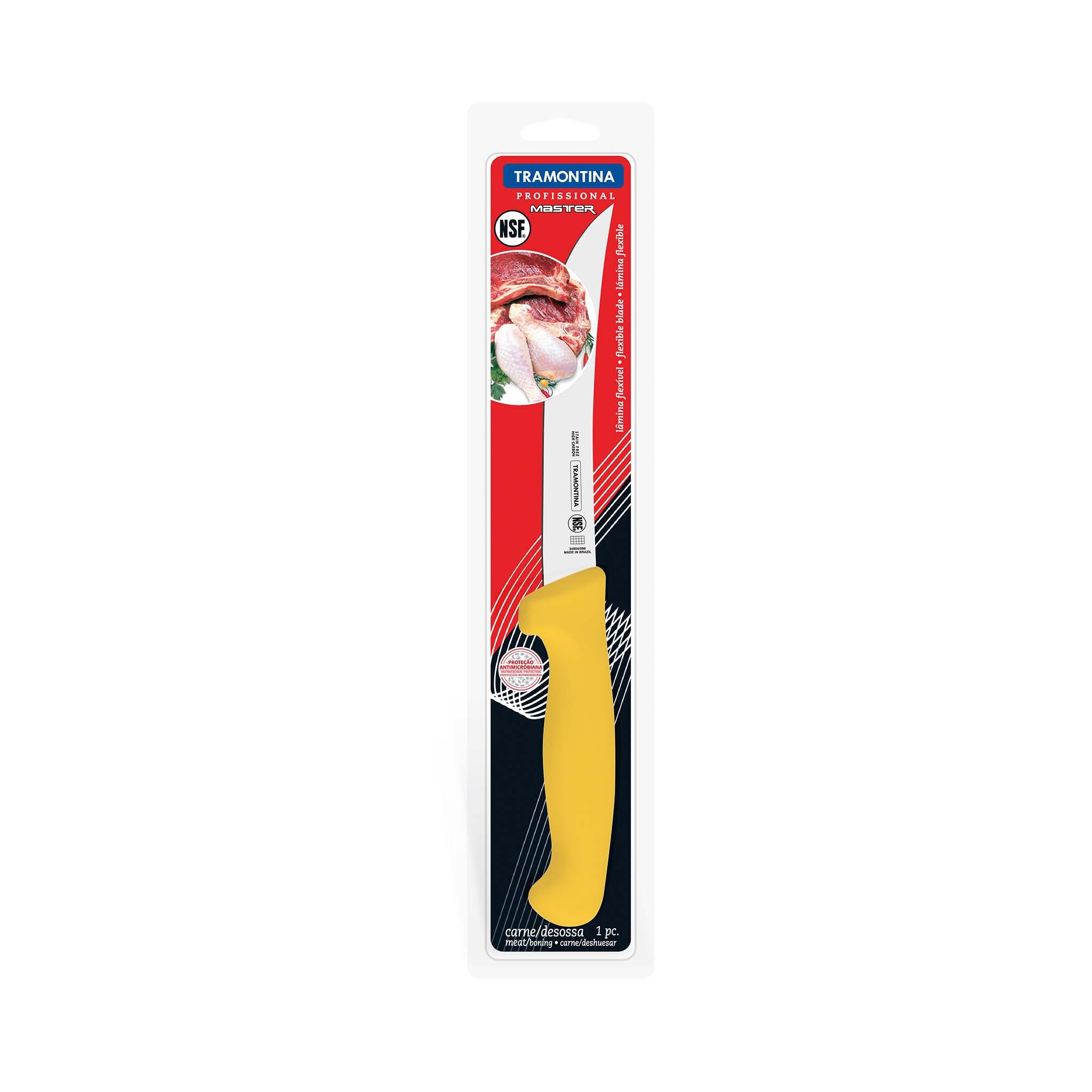 Tramontina Ausbeinmesser PROFISSIONAL Messer, hochligierter Chrom-Molybdän-Stahl, Zerlegemesser mit flexibler Klinge, Sub-Zero, Klinge 15 cm