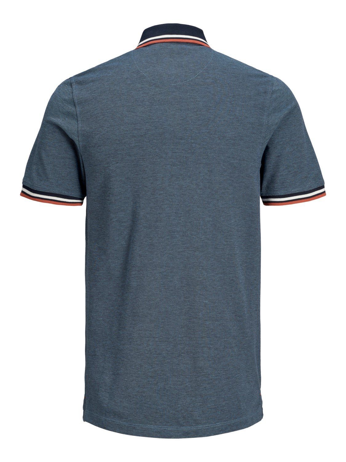 Cotton Polo Poloshirt Hemd JJEPAULOS Sommer 3613 Shirt Jack (1-tlg) Blau in Kragen Jones & Pique