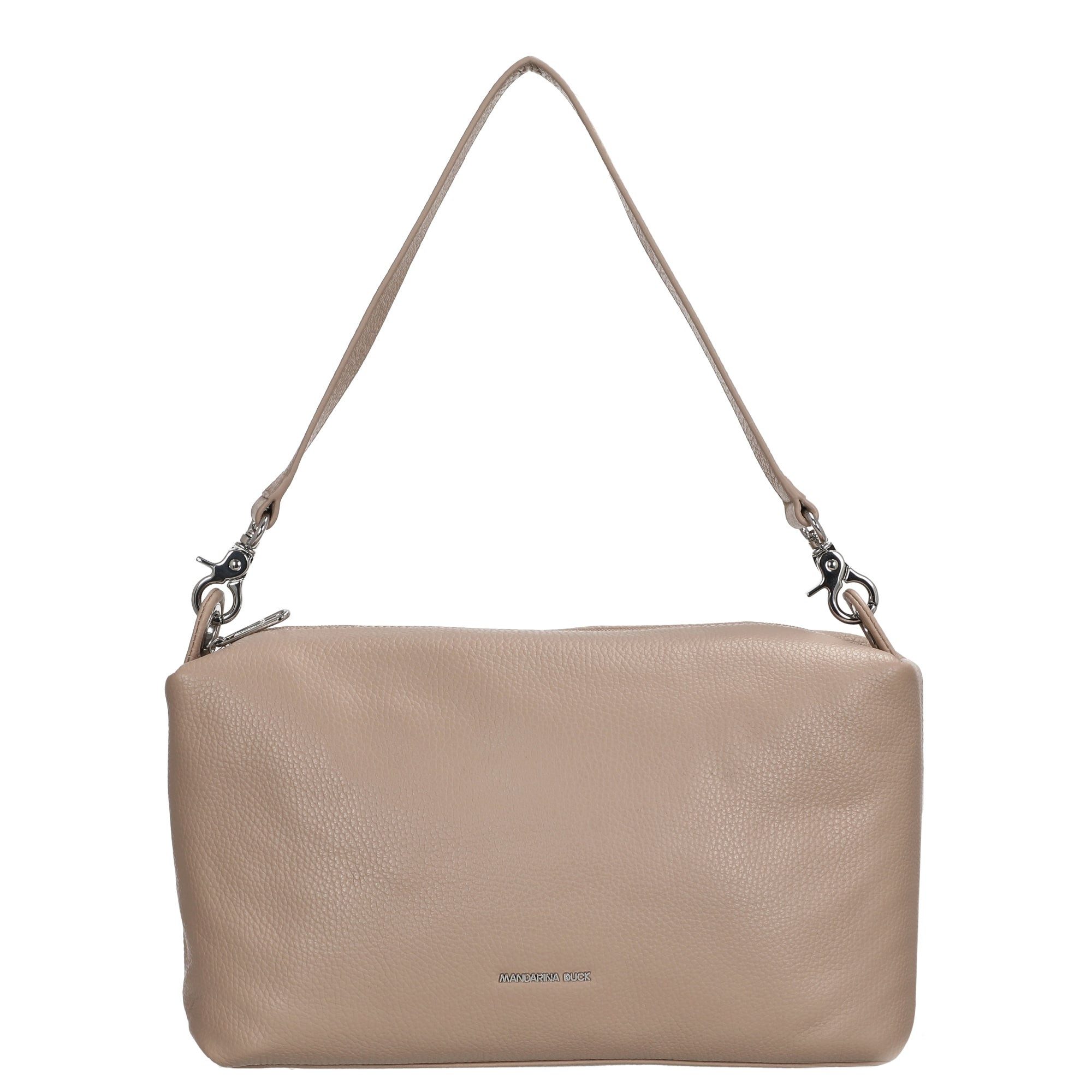 Mandarina Duck Handtasche Mellow Leather Hobo - Schultertasche 30 cm (warm taupe)