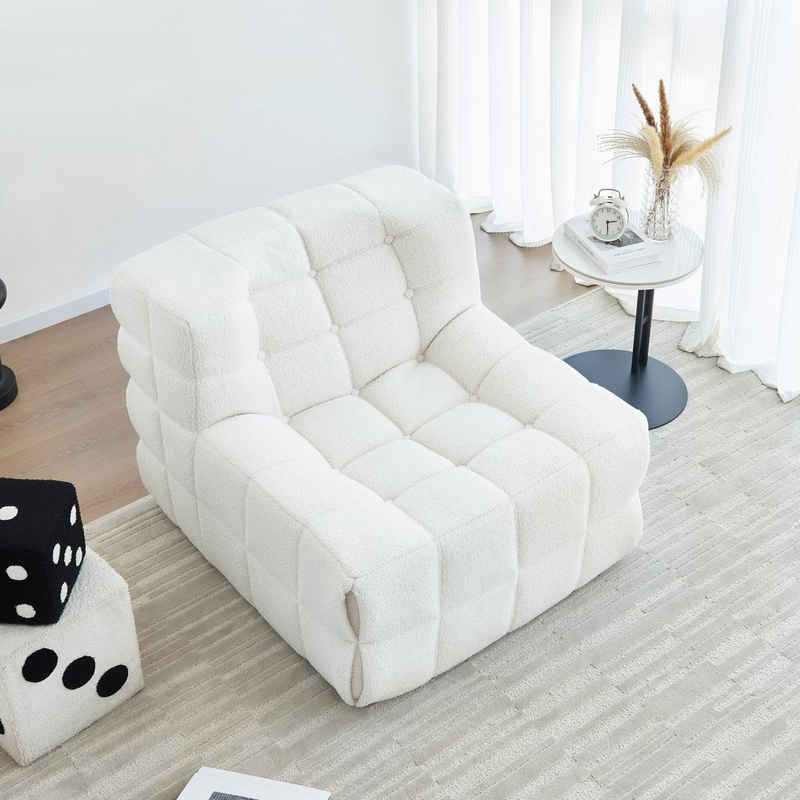 OKWISH Sitzsack Sofa Einzelsofa,Wohnzimmer Sofa (mit hoher Rückenlehne Couchsessel, für Schlafzimmer, Wohnzimmer oder Balkon)