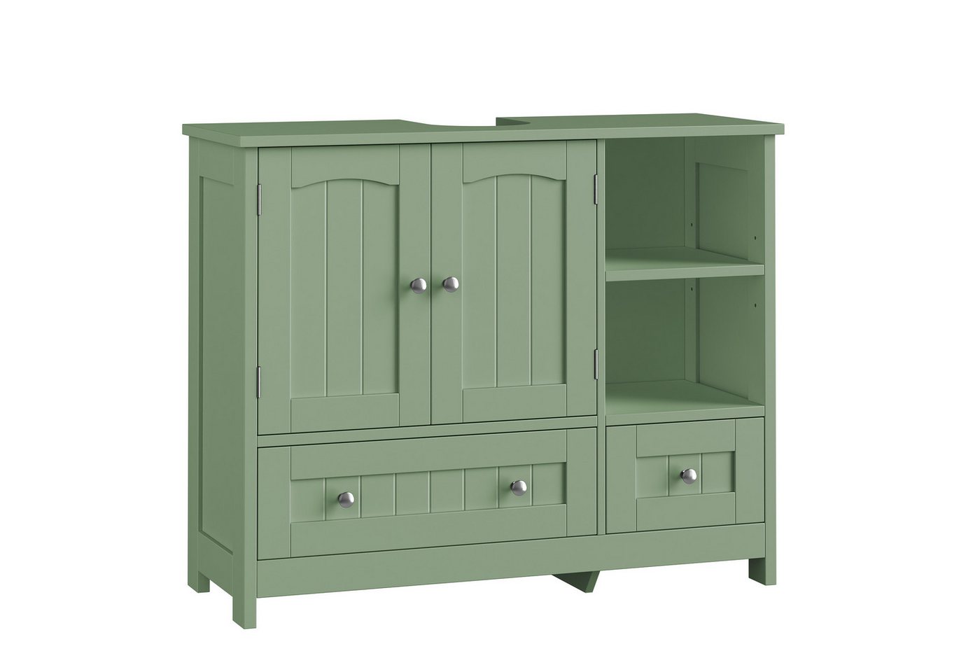 Homfa Waschbeckenunterschrank Unterschrank Badezimmerschrank mit 2 Schubladen und 2 Türen, Breite 80 cm, freistehend