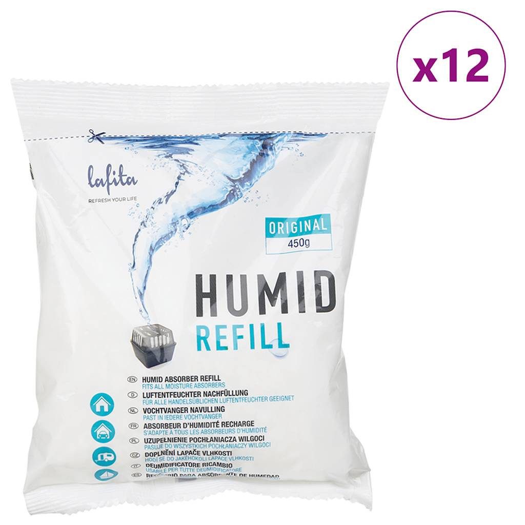 vidaXL Nachfüllpack Lafita Nachfüllung für Luftentfeuchter 12 Stk. 450 g