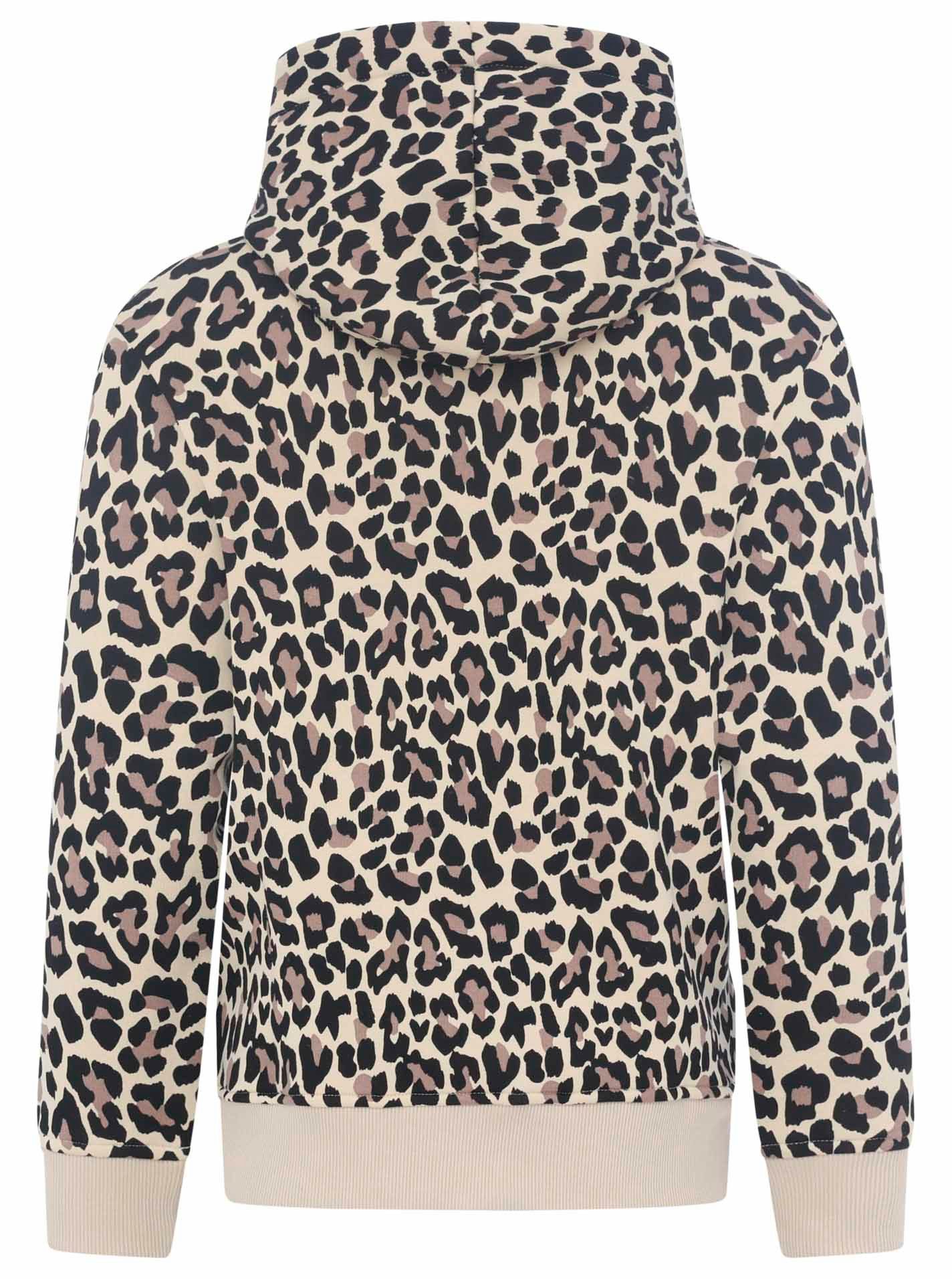 Zwillingsherz Hoodie "Classic Leo AOP" Leo Allover mit Kängurutaschen – Bild 4 von 5