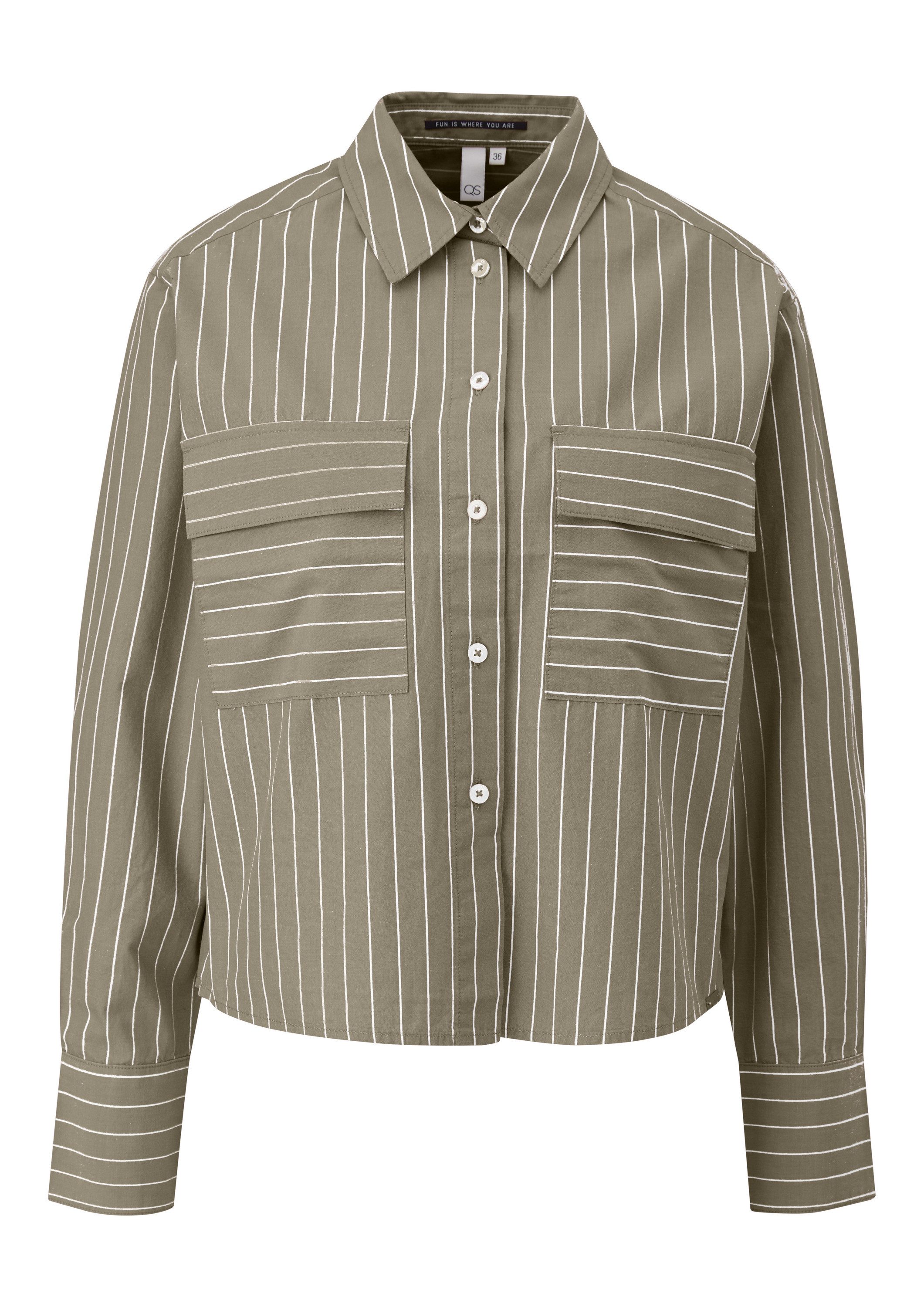 QS Langarmbluse Bluse Verkürzte Bluse im günstig online kaufen