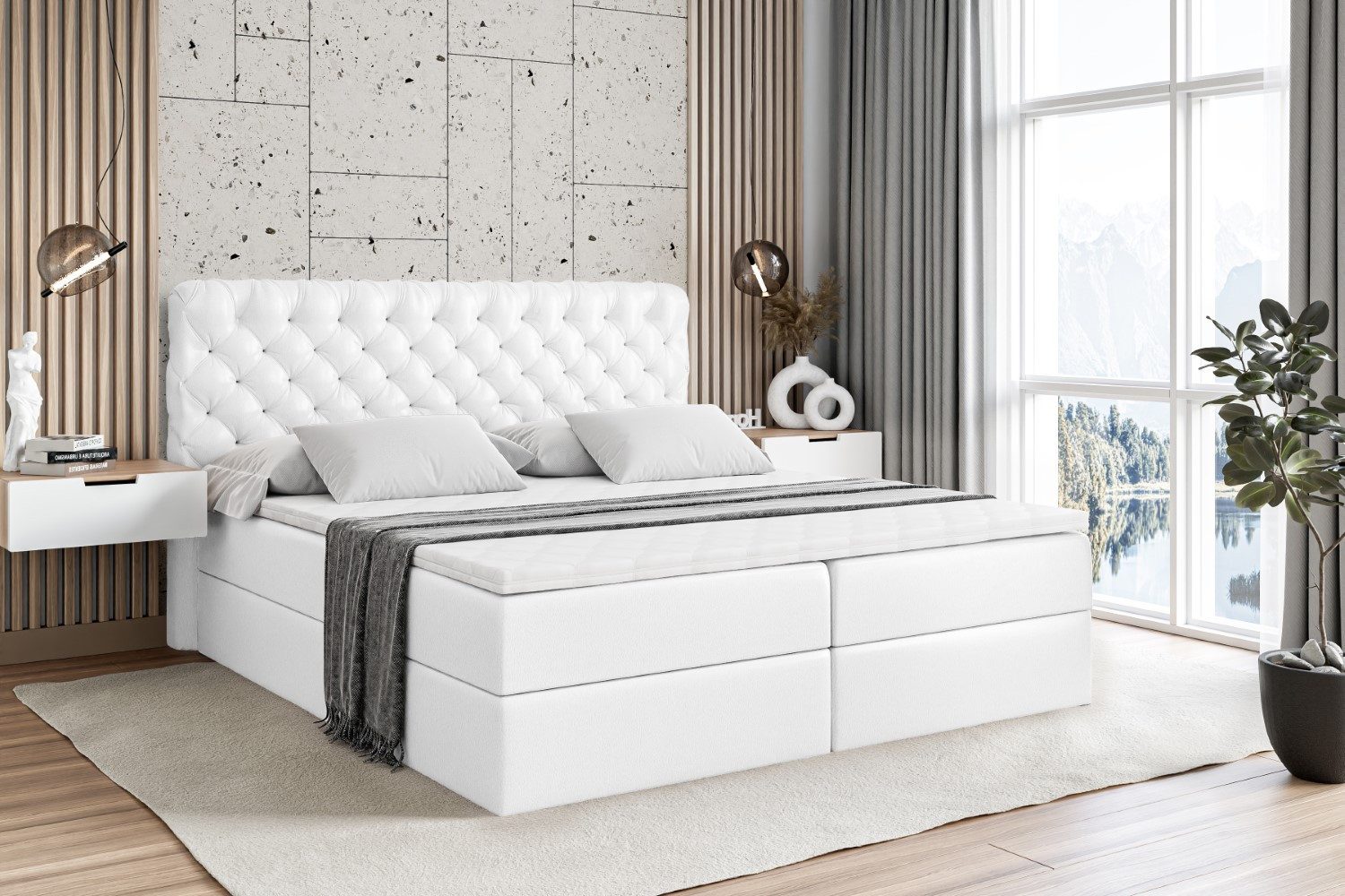ALTDECOR Boxbett BOXI8 (Multipocket-Matratze H4, H3 Matratze Bonellfederung, Topper, Kopfteil)