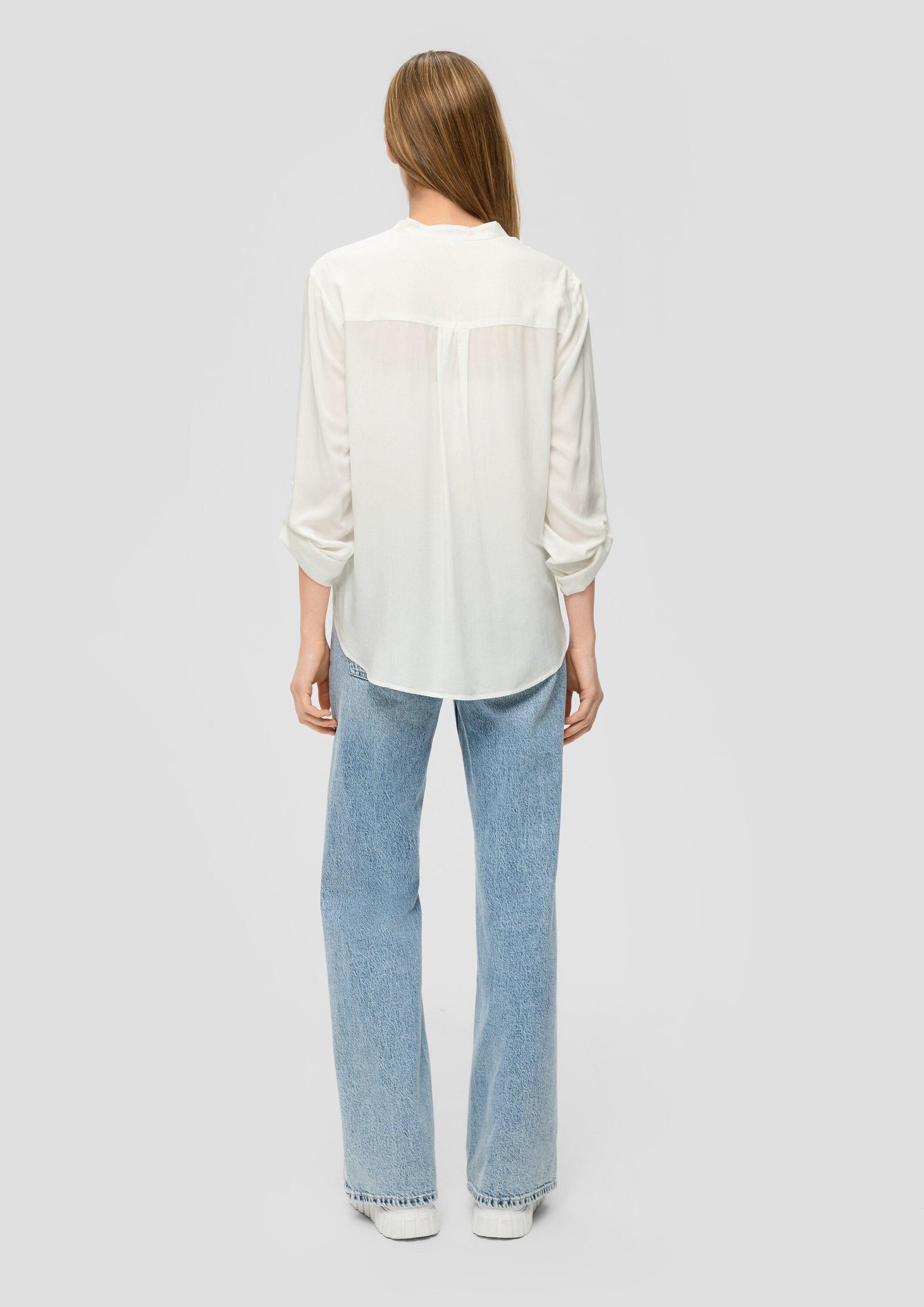 QS Langarmbluse Bluse Viskosebluse mit Turn-up-Funktion