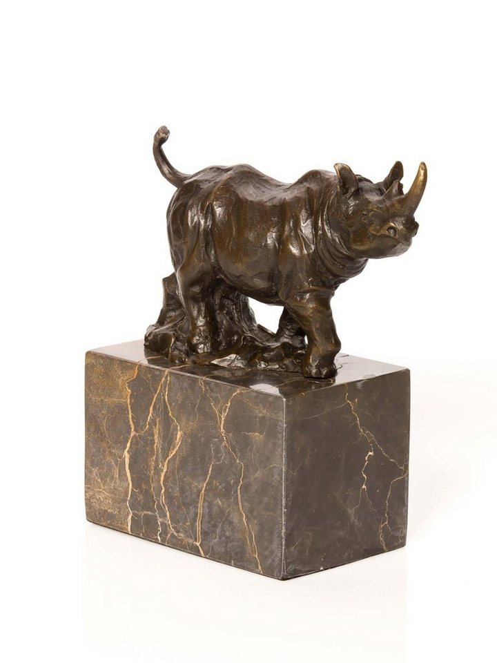 Aubaho Skulptur Bronzeskulptur Nashorn Rhinozeros 3kg Bronze Figur Statue  im Antik-Sti