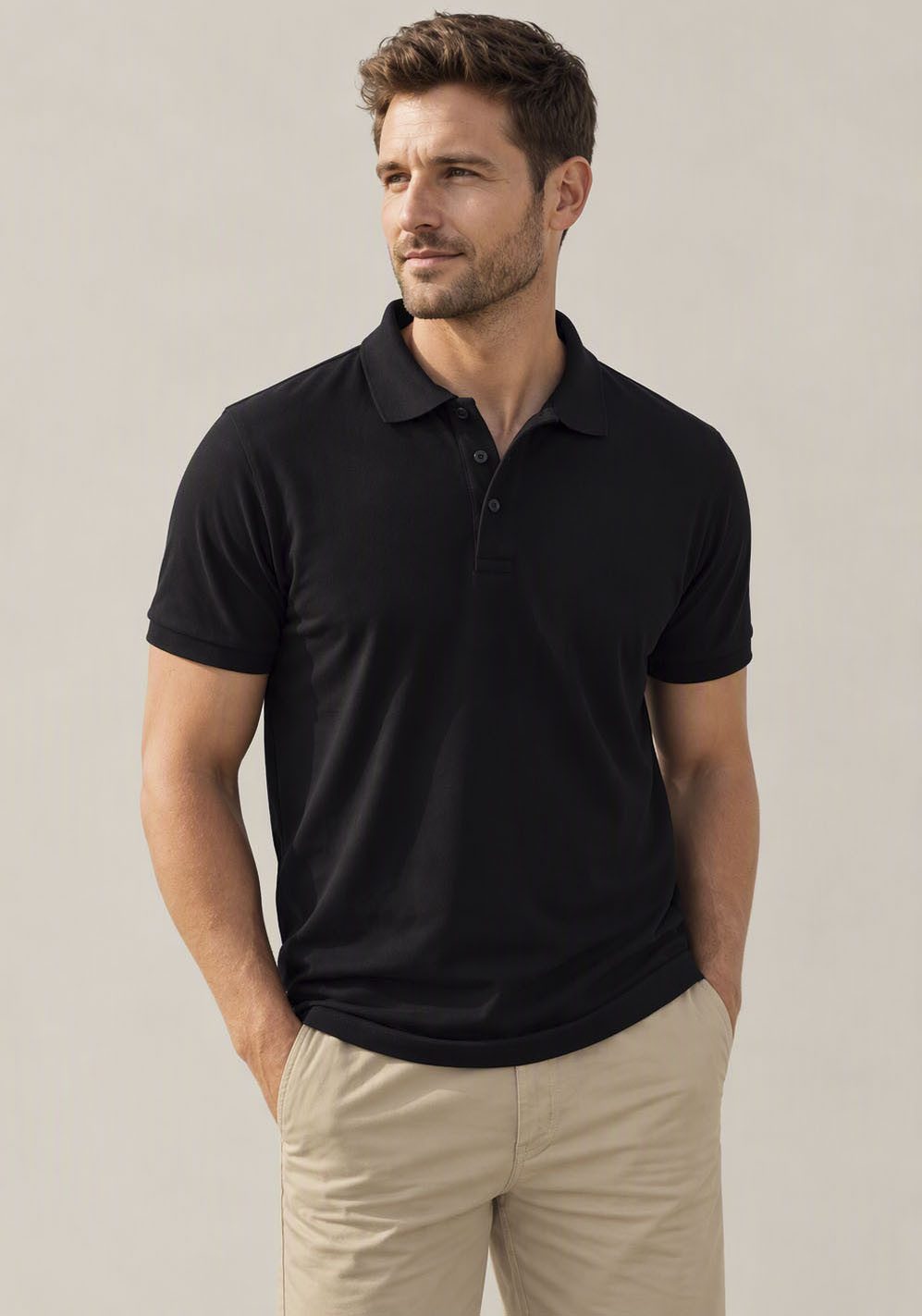 Man's World Poloshirt Kurzarm, lockere Passform, unifarben