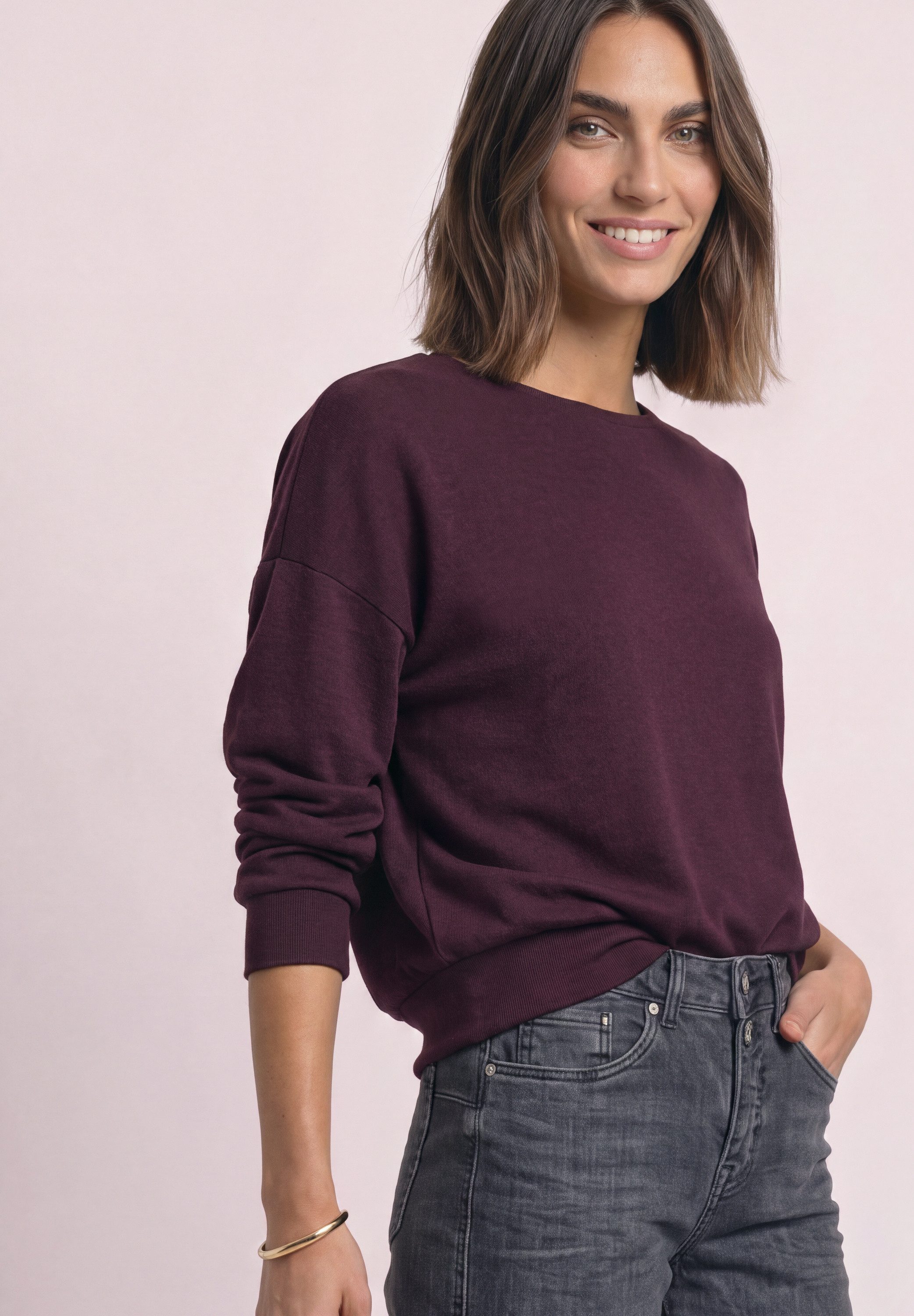 STREET ONE Langarmshirt mit Elastikbund