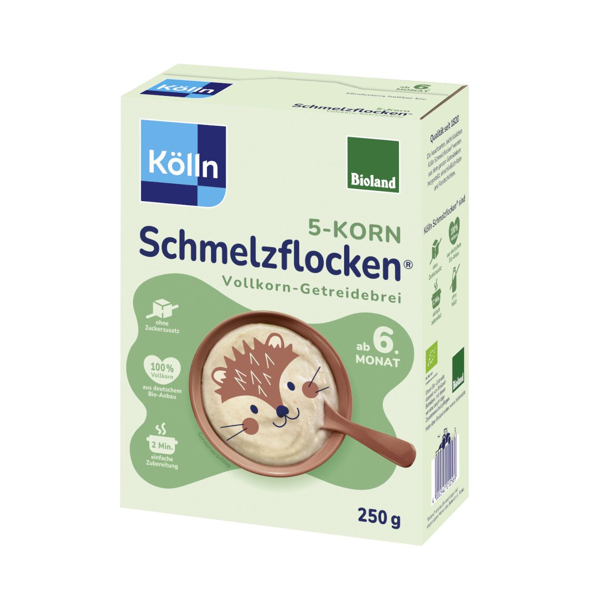 Kölln Cerealien, Kölln Bio Schmelzflocken 5-Korn Vollkorn Getreidebrei Packung 250g