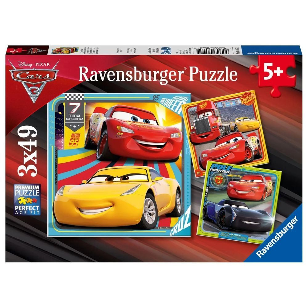Ravensburger Puzzle Disney Cars: Bunte Flitzer. Puzzle 3 x 49 Teile, 49 Puzzleteile