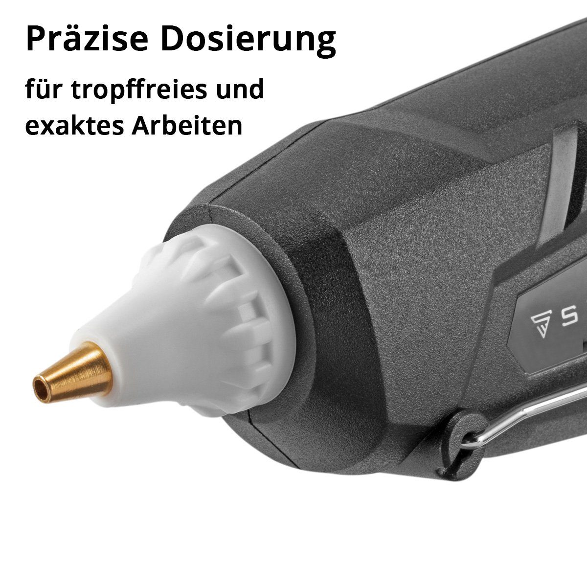 STAHLWERK Heißklebepistole Heißklebepistole HKP-100DT ST Profi-Klebepistole, (Set, 7 St., Vollausstattung), elektronisch geregeltes Heizelement.