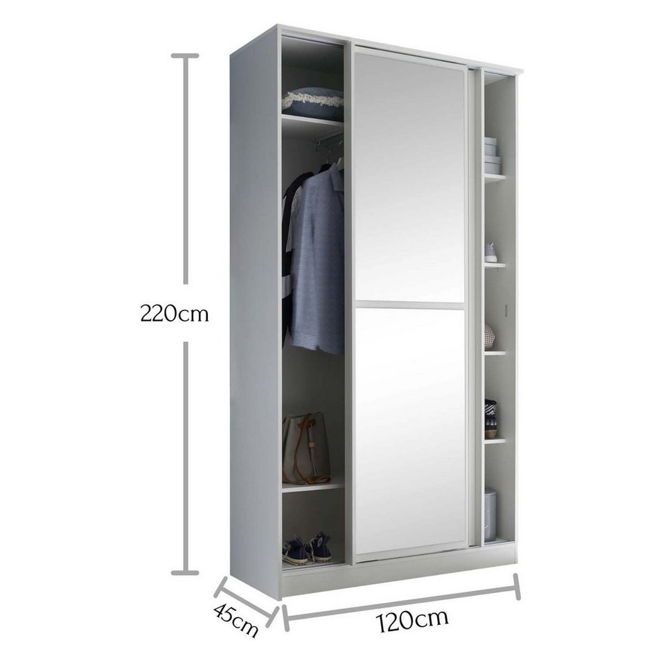 möbelando kleiderschrank alysia eleganter kleiderschrank mit