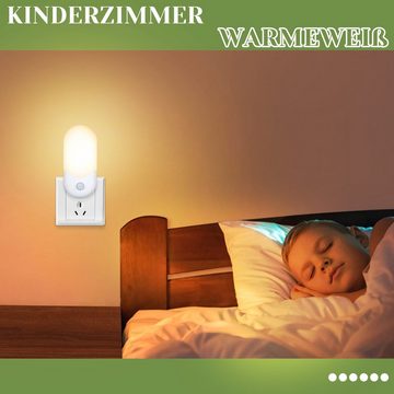 Nettlife Nachtlicht 1/2/4 Stück Steckdose LED Steckdosenlicht Kinderzimmer Nachtlampe, mit Dämmerungssensor, LED fest integriert, WarmWeiß, Baby Flur Treppenhaus Schlafzimmer Küche