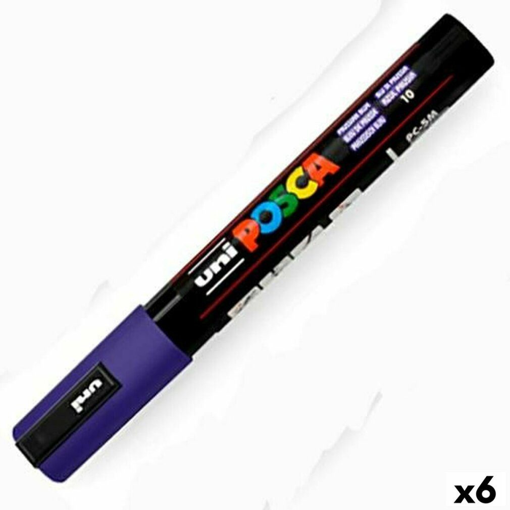 POSCA Чемоданы Marker PC-5M Elektrisch blau (6 Stück)