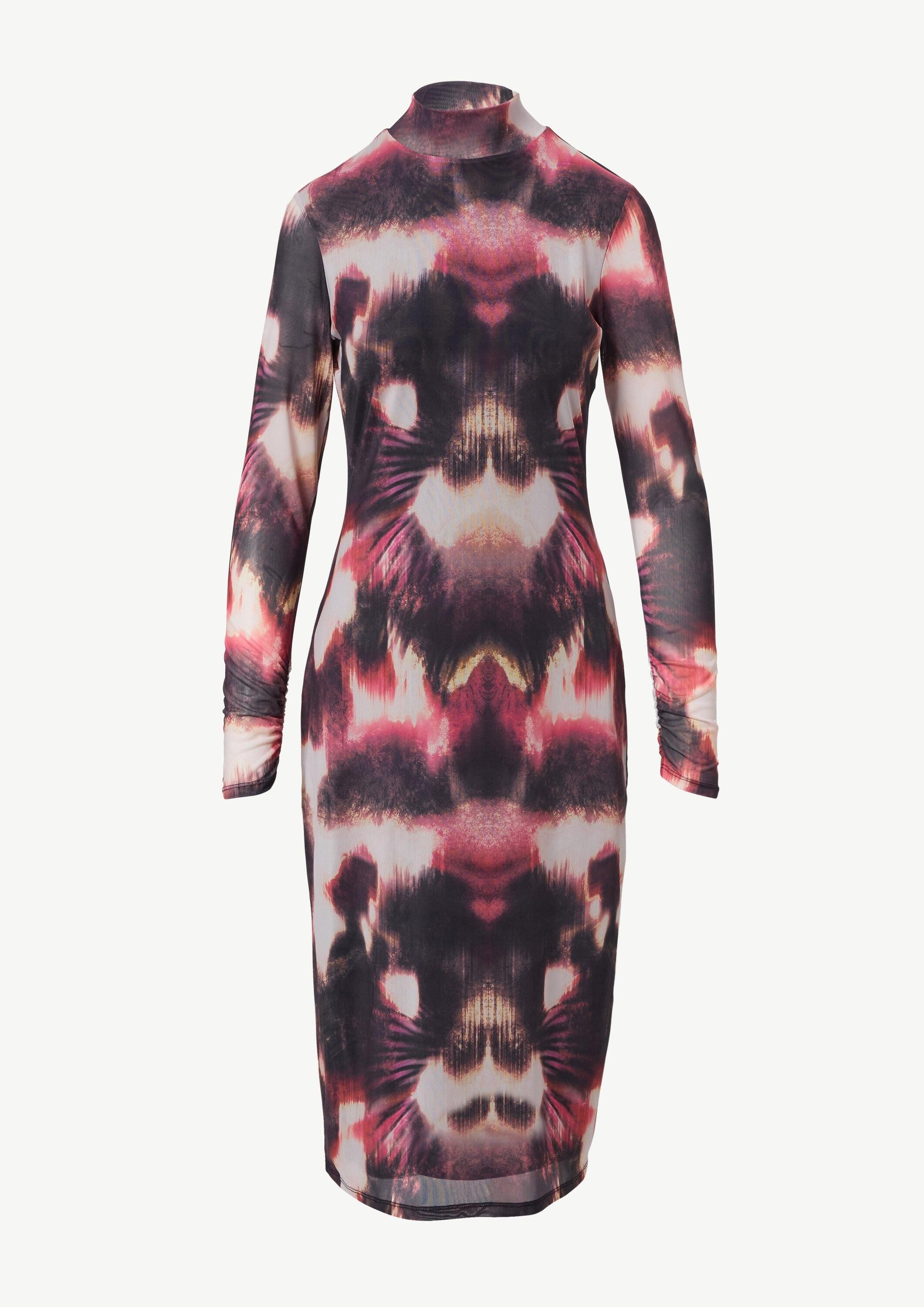 comma Midikleid Kleid Mesh-Kleid in Midi-Länge
