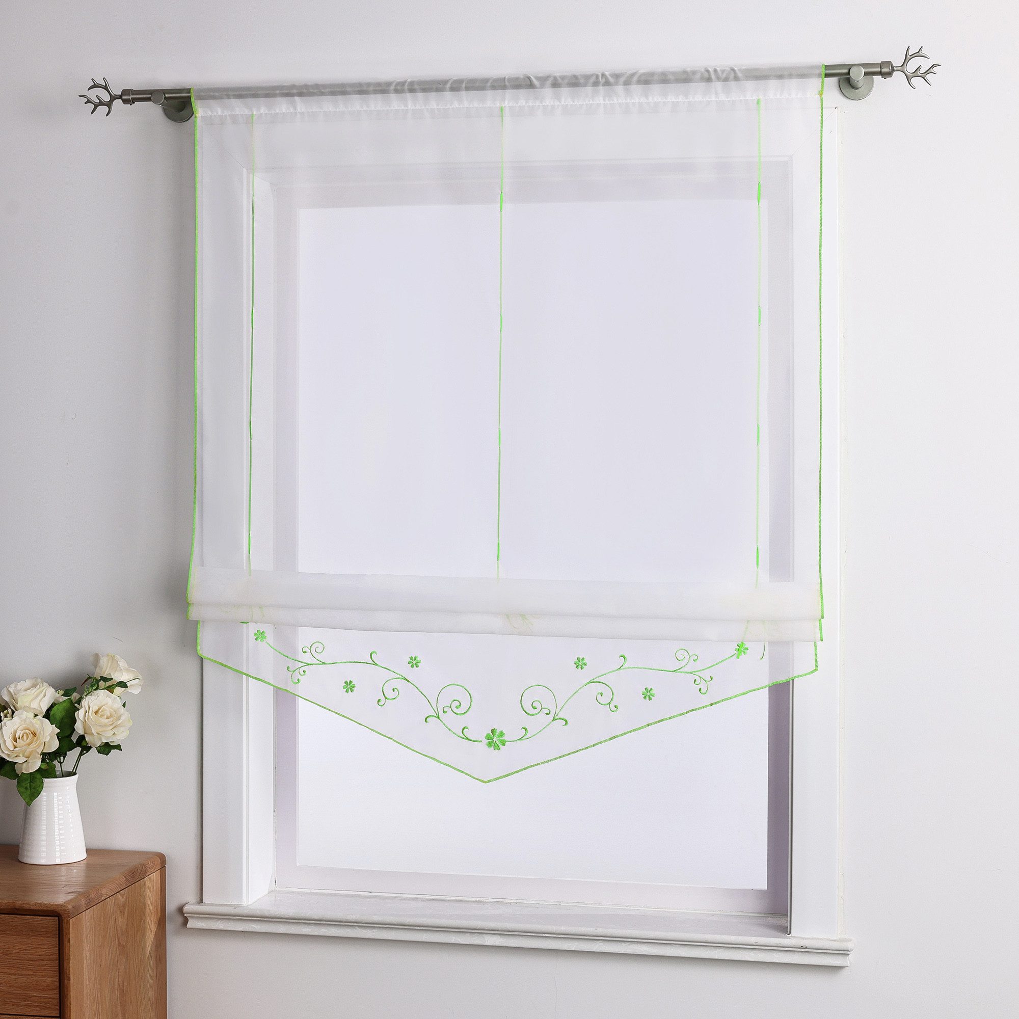 Joyswahl Raffrollo, mit Stangendurchzug, mit Schicker dreieckiger Saum, Voi günstig online kaufen