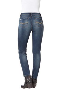 creation L Röhrenjeans CRéATION L Damen Jeanshose, dunkelblau-used