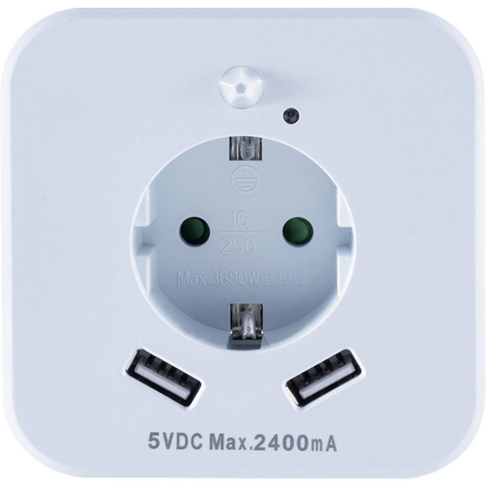 Sensor Mit Inkl. Nachtlicht InnTec Bewegungsmelder, Mit USB-Anschluss, LED-Nachtlicht,