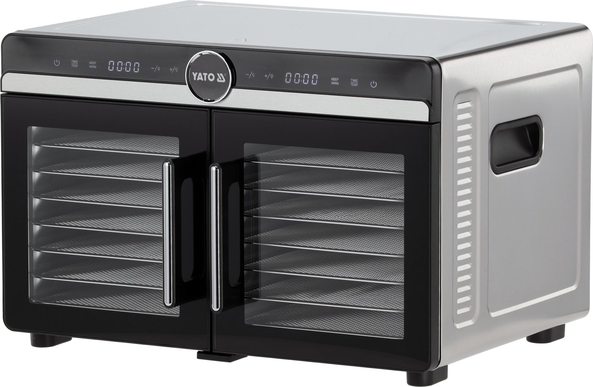 Yato Dörrautomat Gastro Lebensmitteltrockner aus Edelstahl mit 16 Einschüben, 1400 W 1400 W, Gastro Lebensmitteltrockner aus Edelstahl mit 16 Einschüben, 1400 W