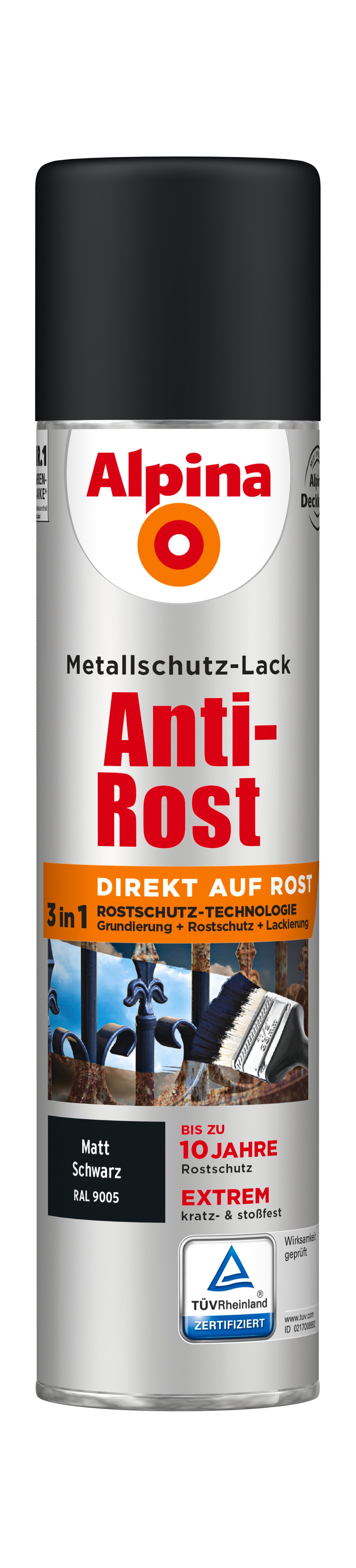 Alpina Metallschutzlack Metallschutzlack Anti-Rost 400ml Sprühdose matt