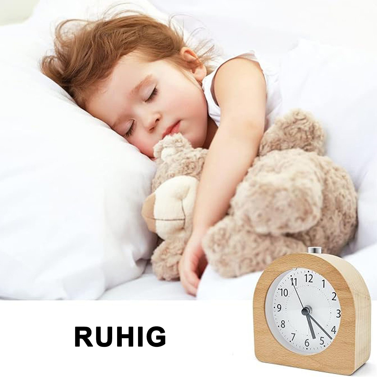 MODFU Wecker Analog Alarm Uhr Holz günstig online kaufen