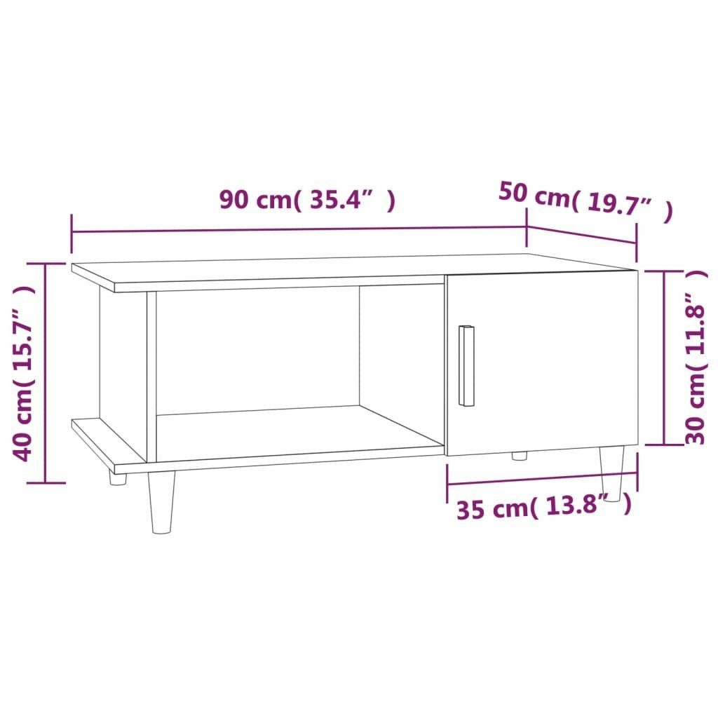 90x50x40 cm (1-St) vidaXL Schwarz Couchtisch | Couchtisch Schwarz Schwarz Holzwerkstoff